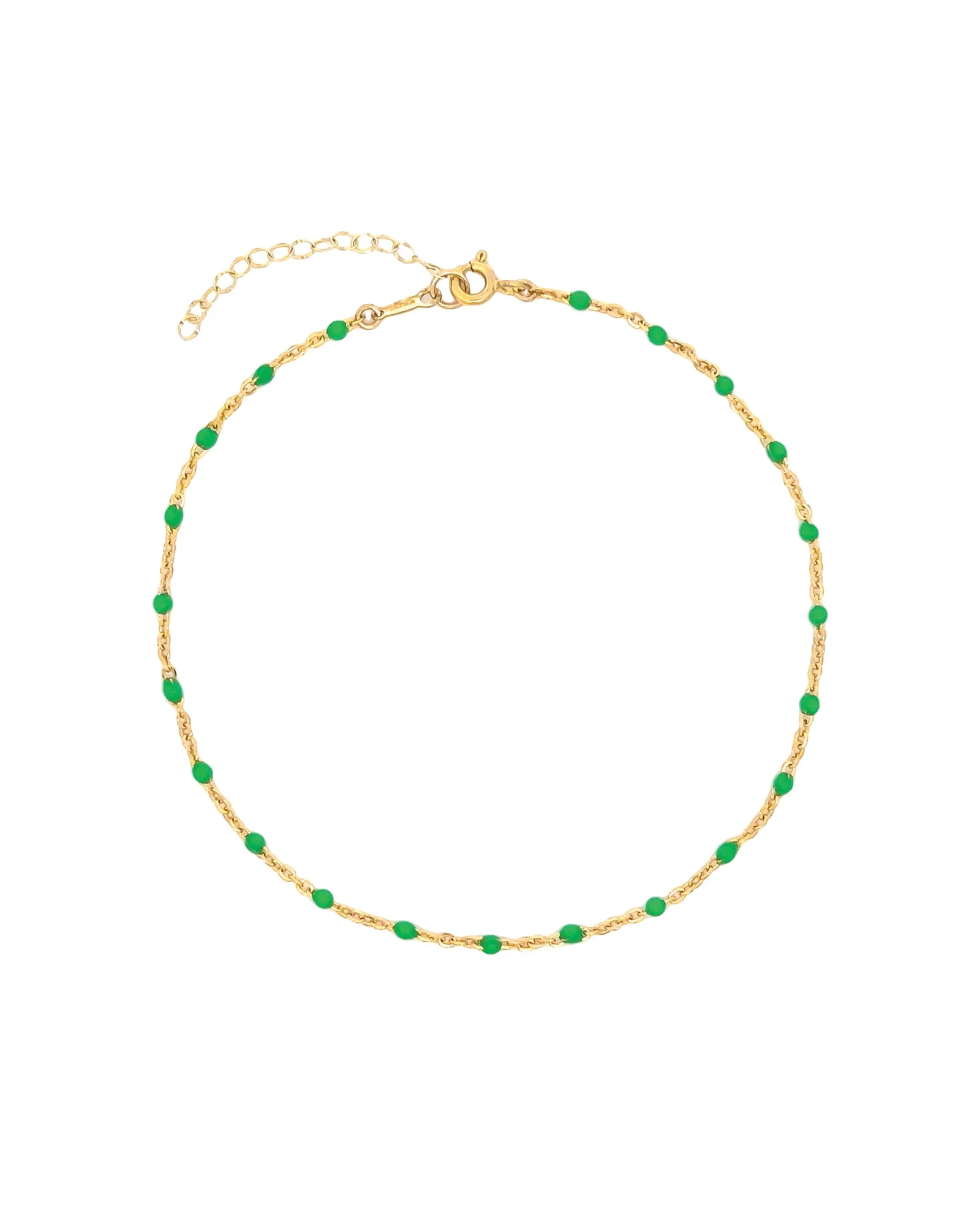 Enamel Beaded Chain Anklet