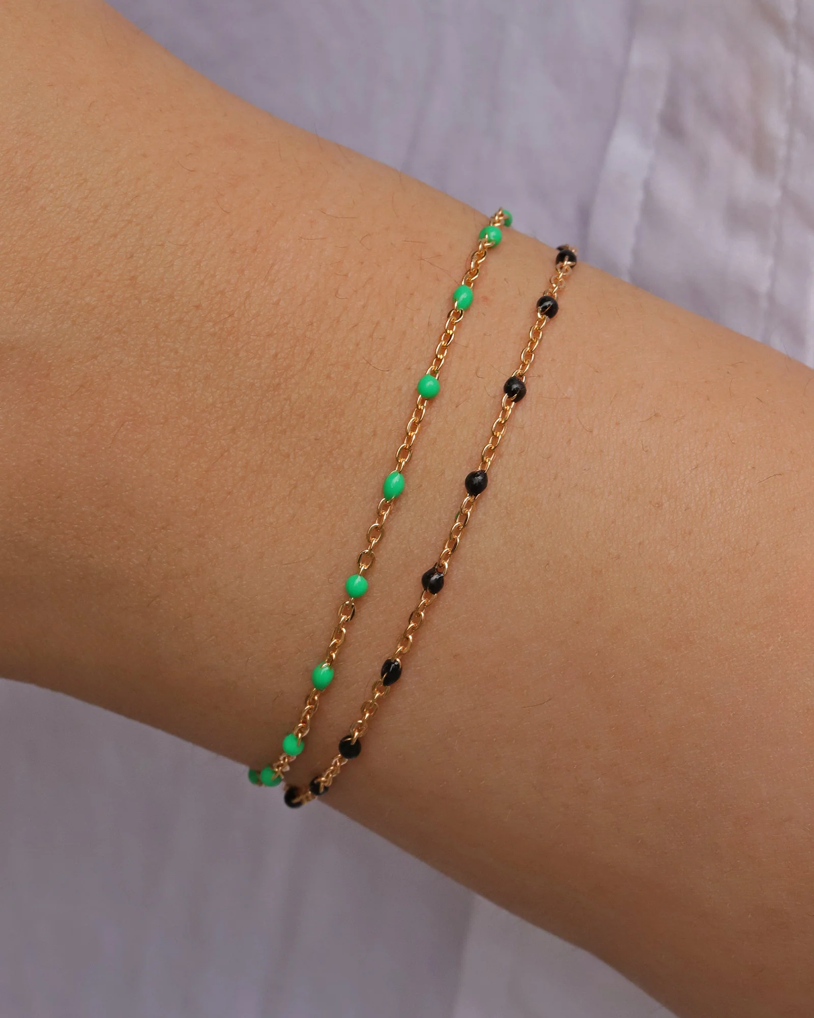 Enamel Beaded Chain Bracelet - Image 2