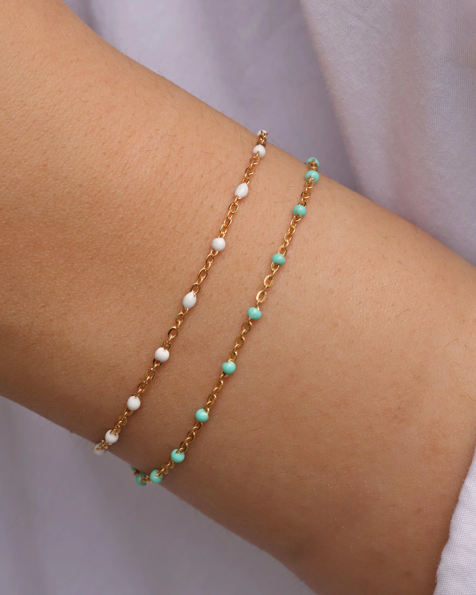 Enamel Beaded Chain Bracelet - Image 2