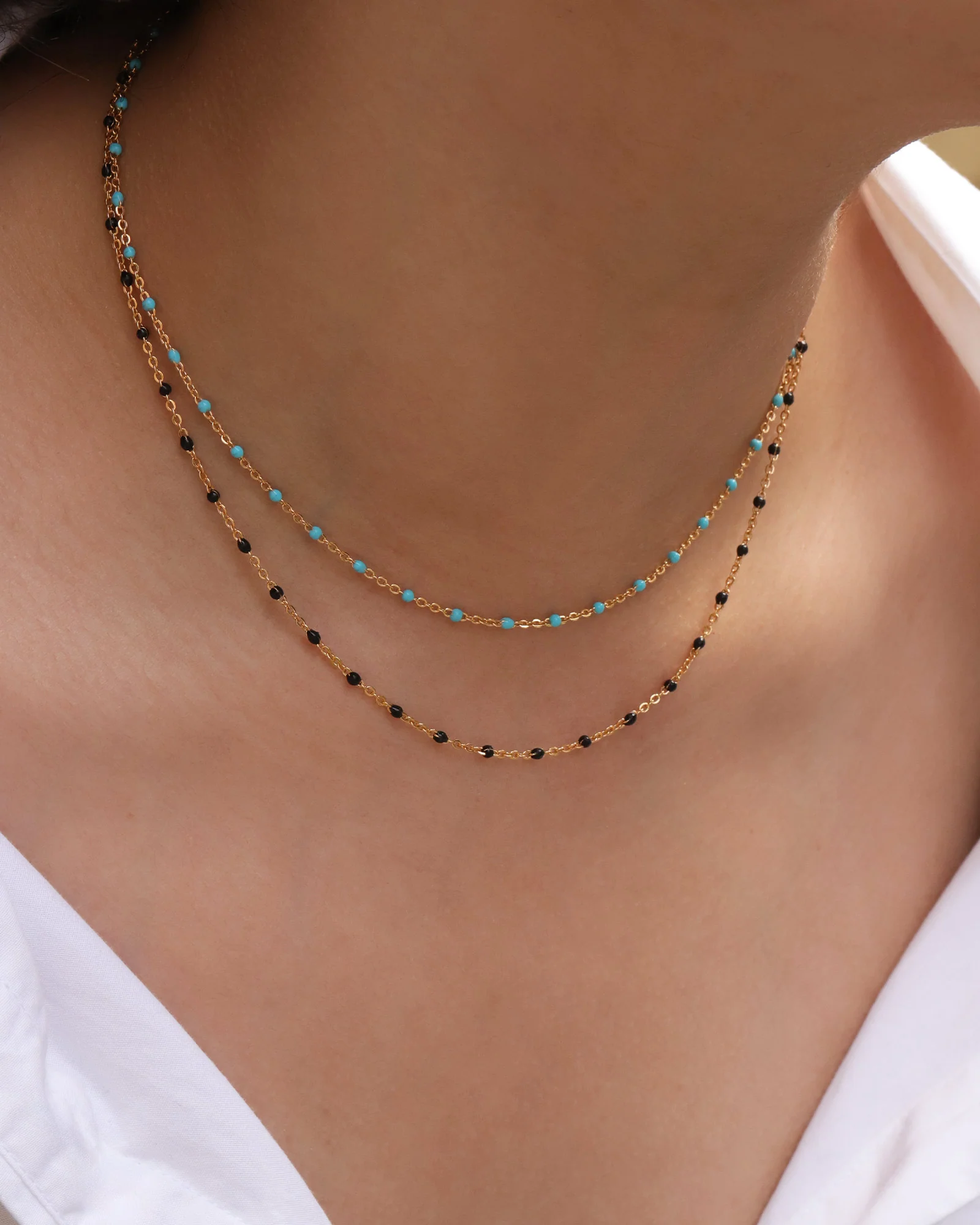 Enamel Beaded Chain Necklace - Image 3