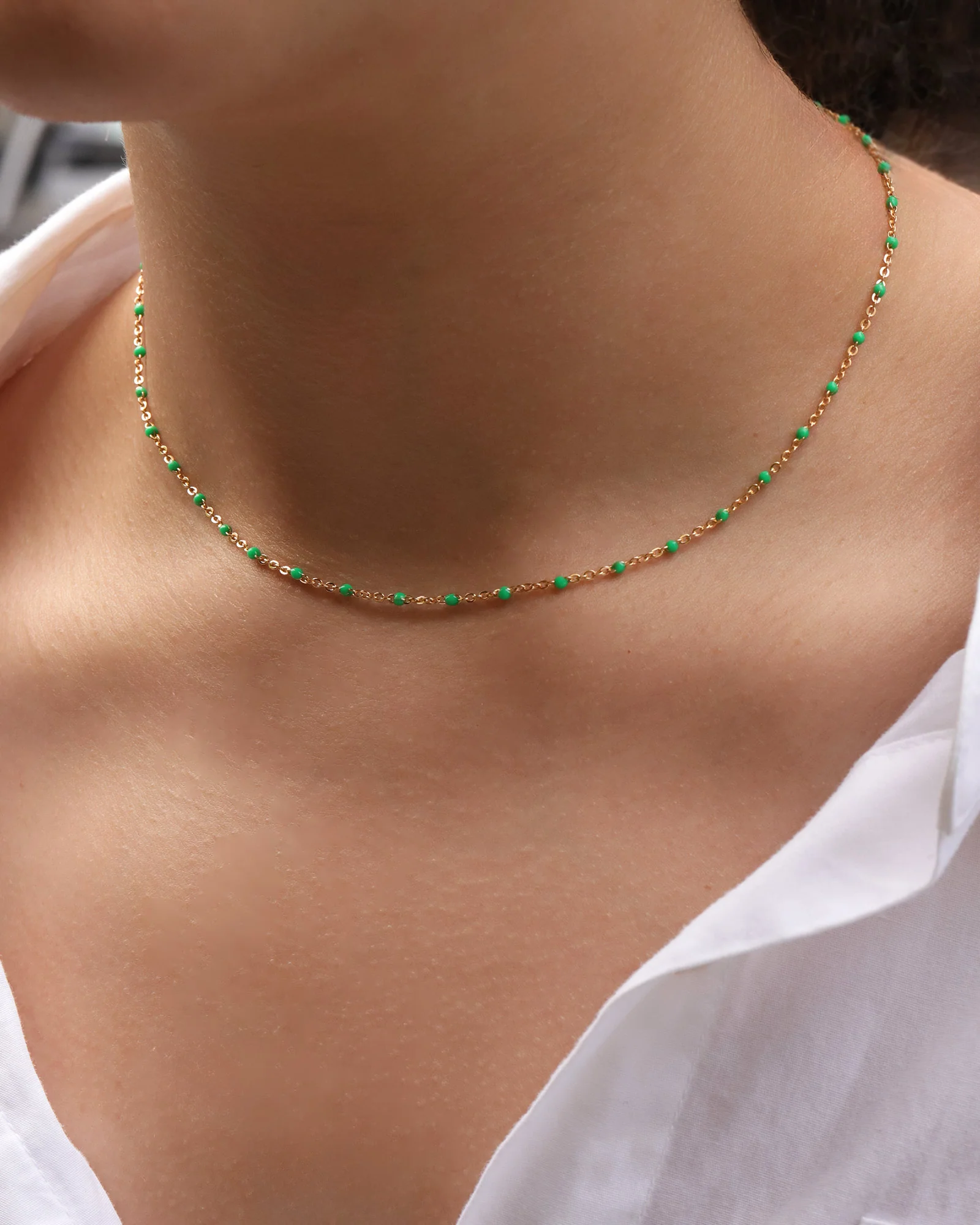 Enamel Beaded Chain Necklace - Image 2