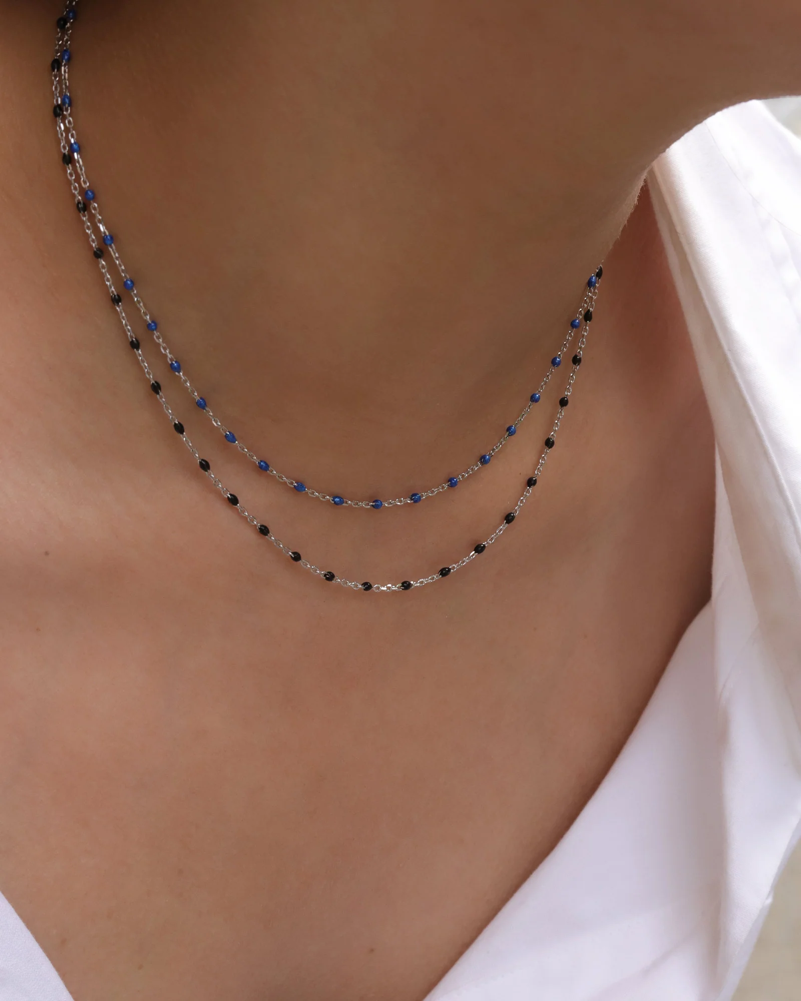 Enamel Beaded Chain Necklace - Image 2