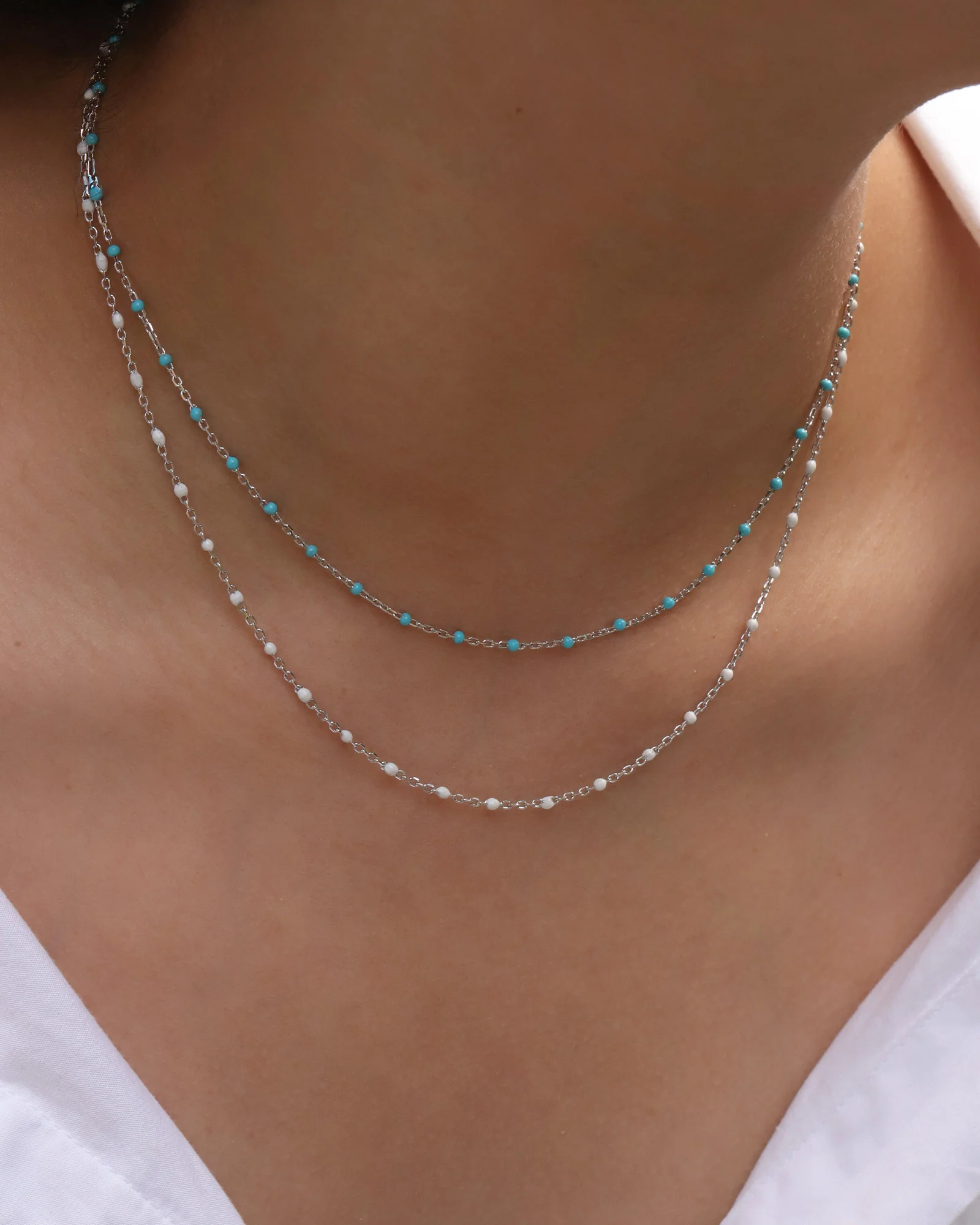 Enamel Beaded Chain Necklace - Image 2