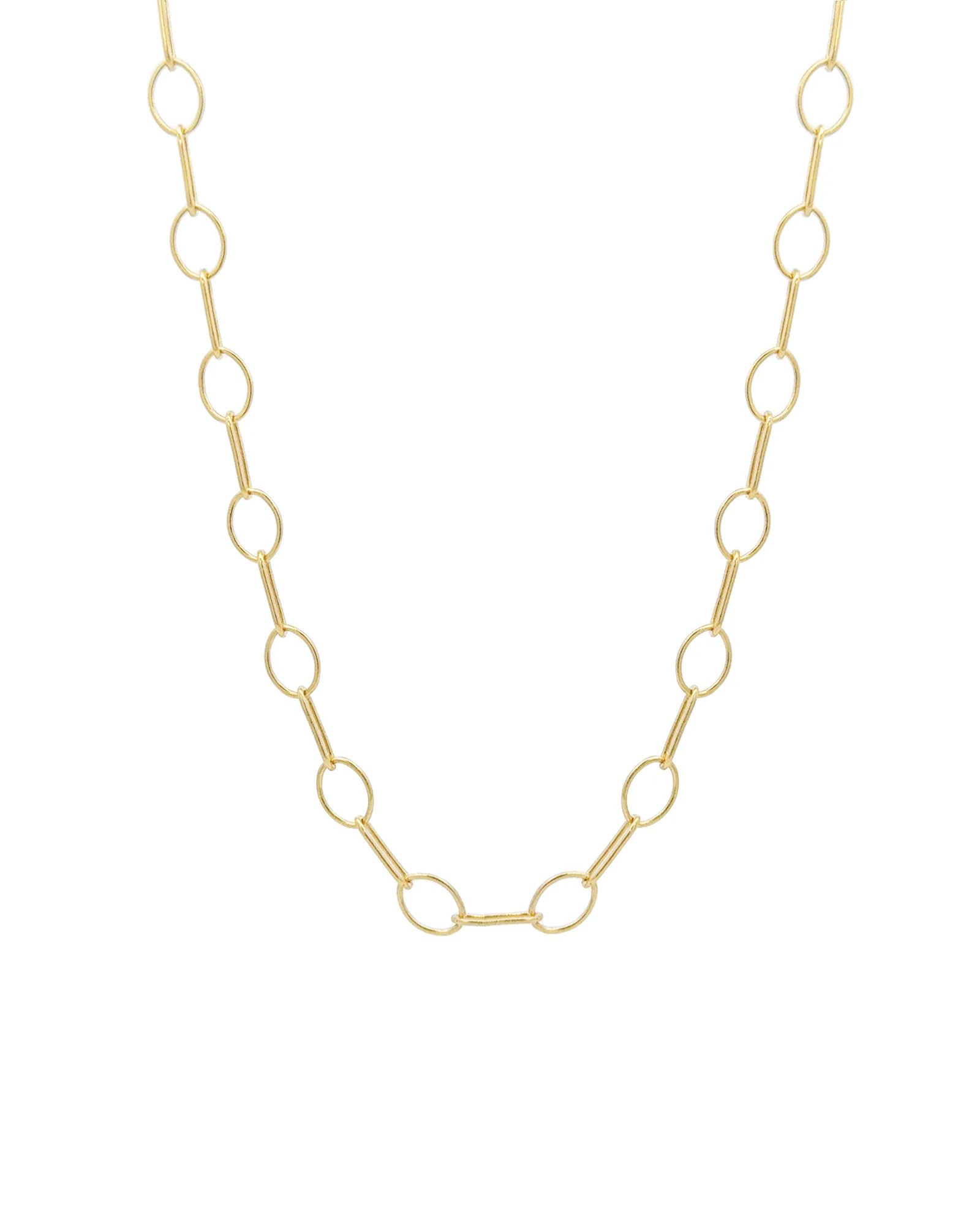 Oval Flat Link Chain Necklace