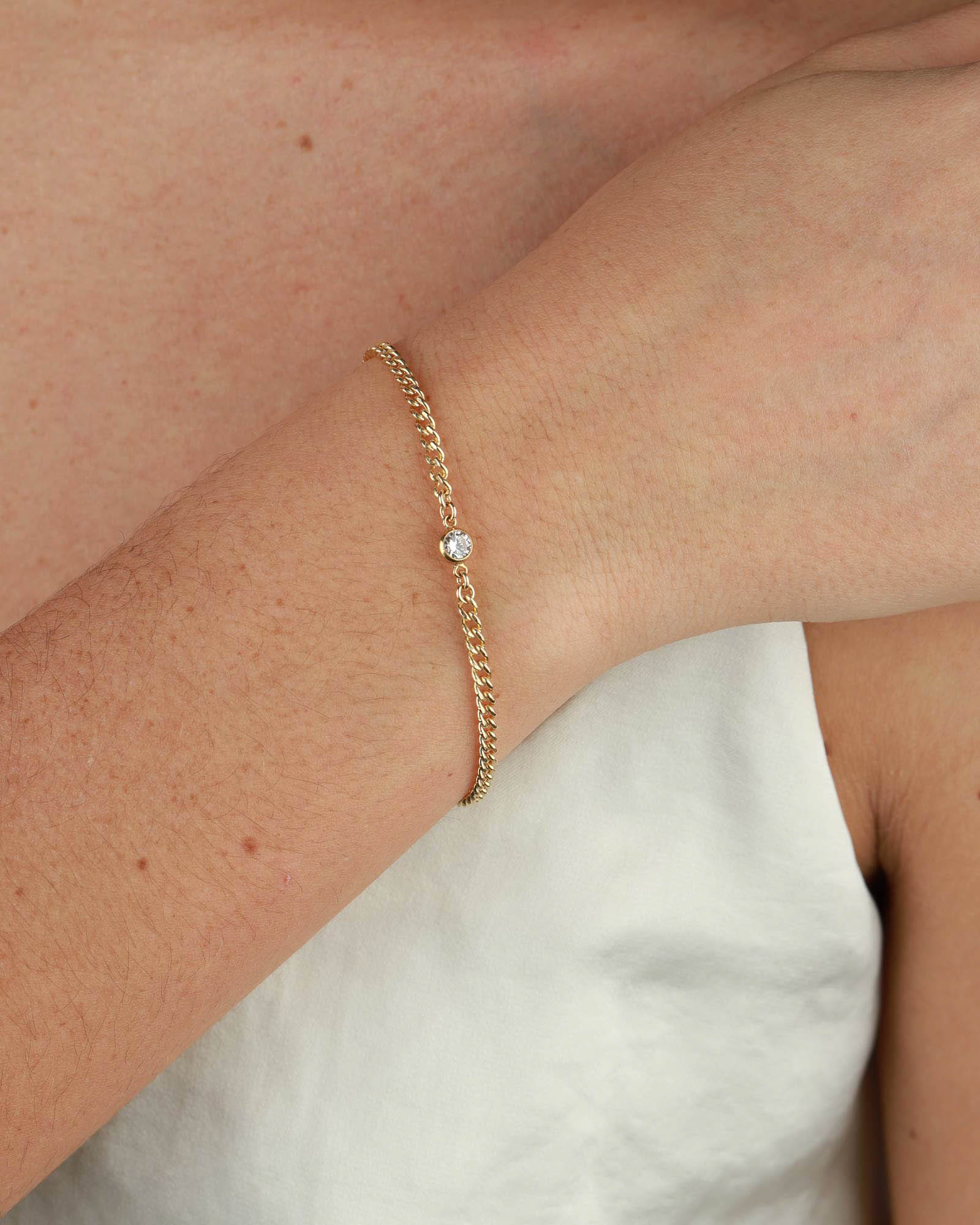 Curb Chain CZ Bracelet - Image 4