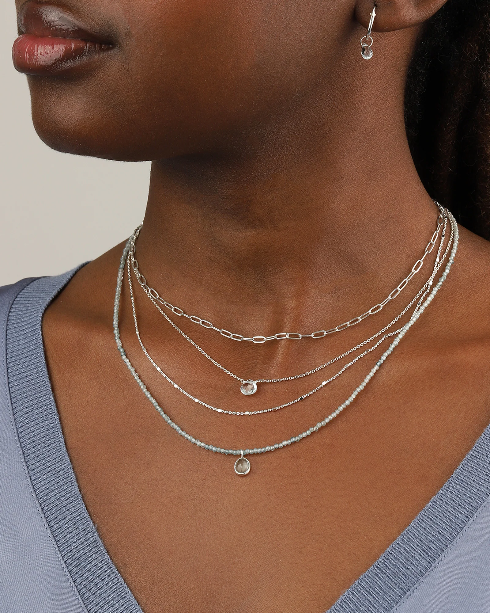 Square Satellite Chain Necklace - Image 2