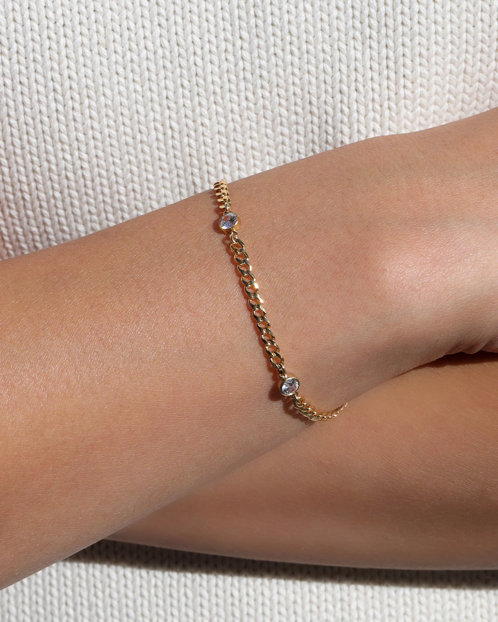 Station 3 CZ Curb Bracelet - Image 2