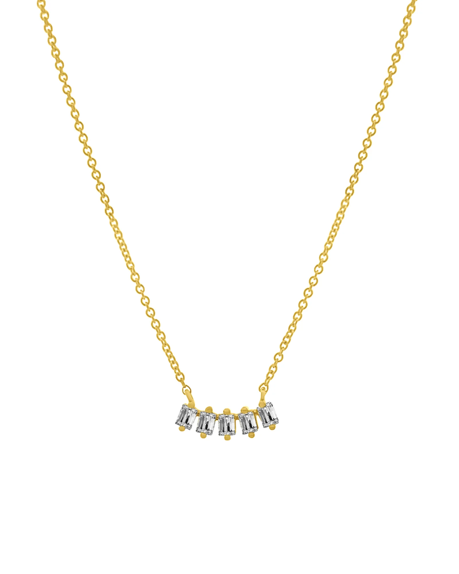 Five Baguette Diamond Necklace