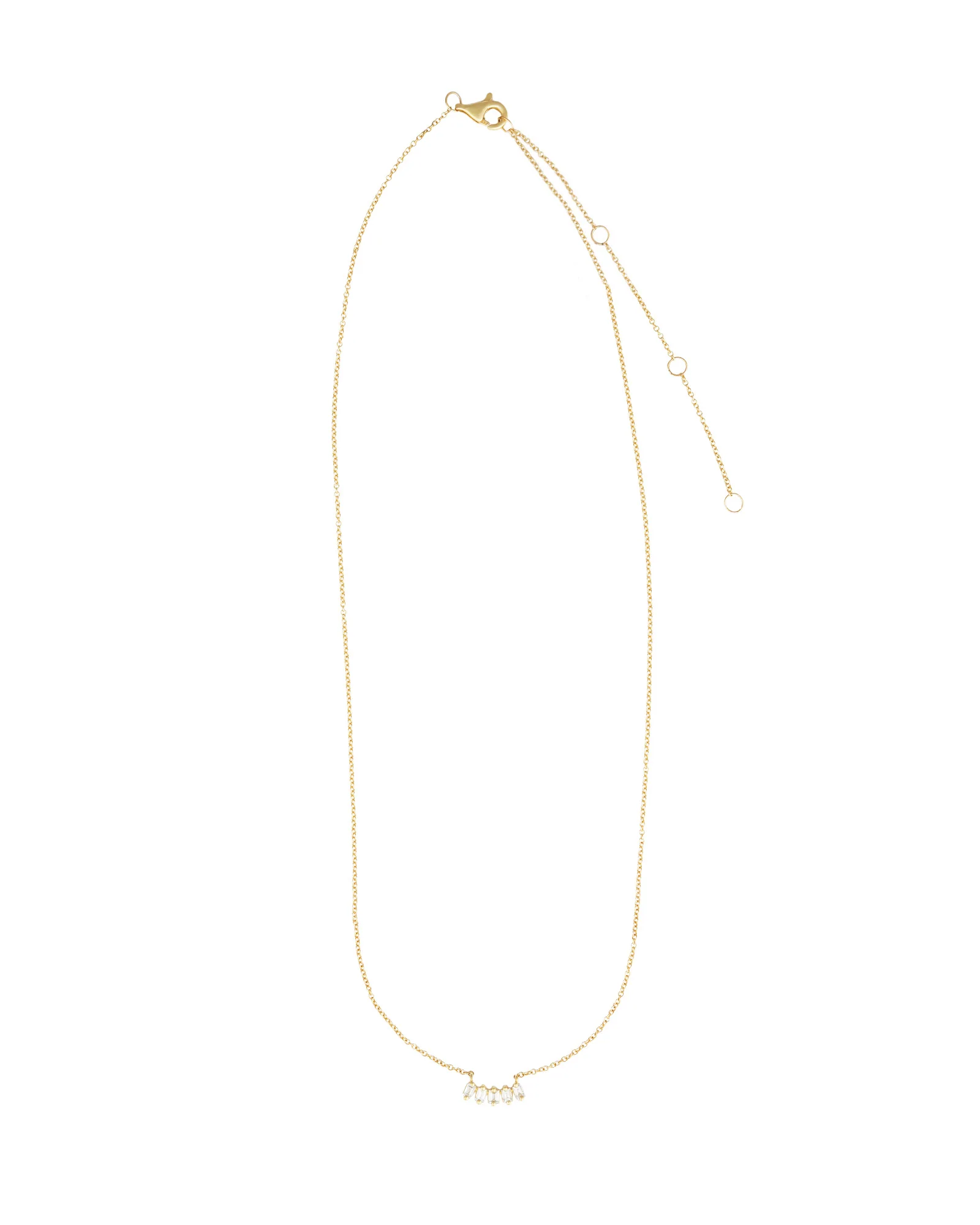 Five Baguette Diamond Necklace - Image 3