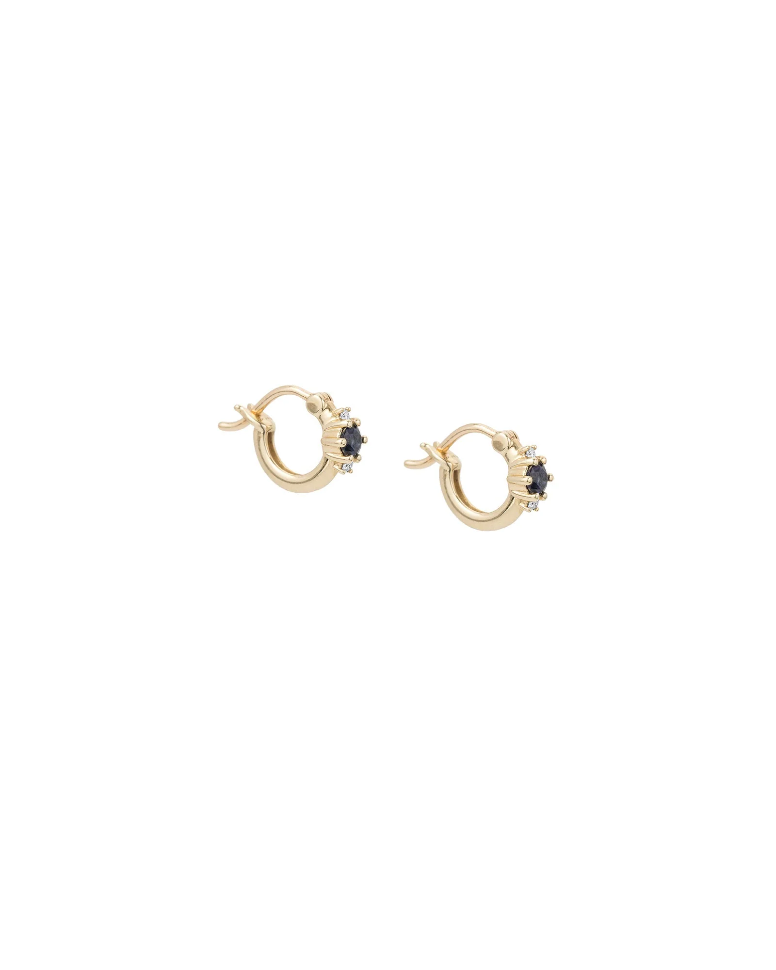 Sapphire + Diamond Trio Huggie Hoops - Image 3