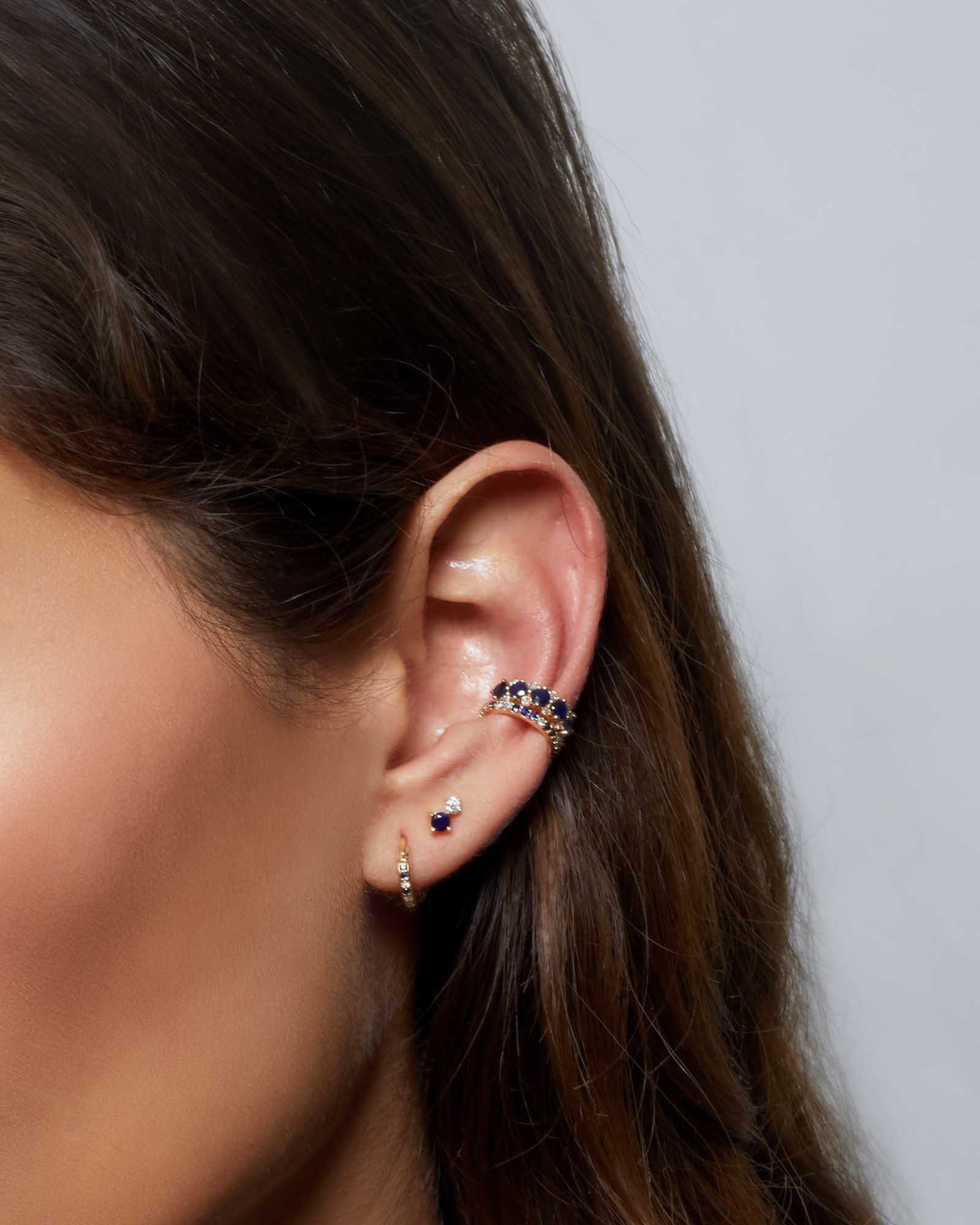 Small Diamond Sapphire Amigos Stud - Image 3