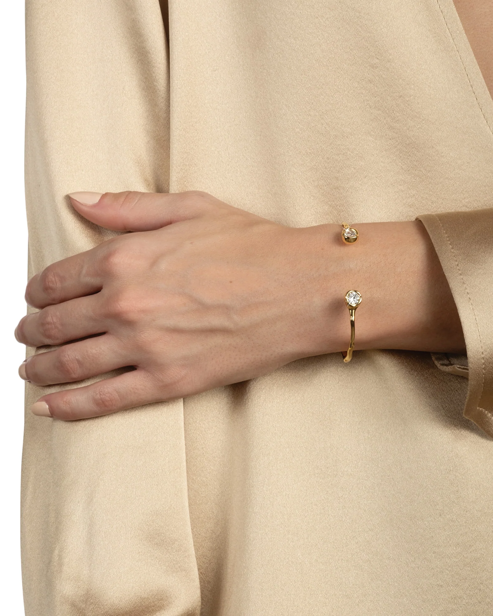 Asterales Crystal Skinny Capped Cuff Bracelet - Image 5
