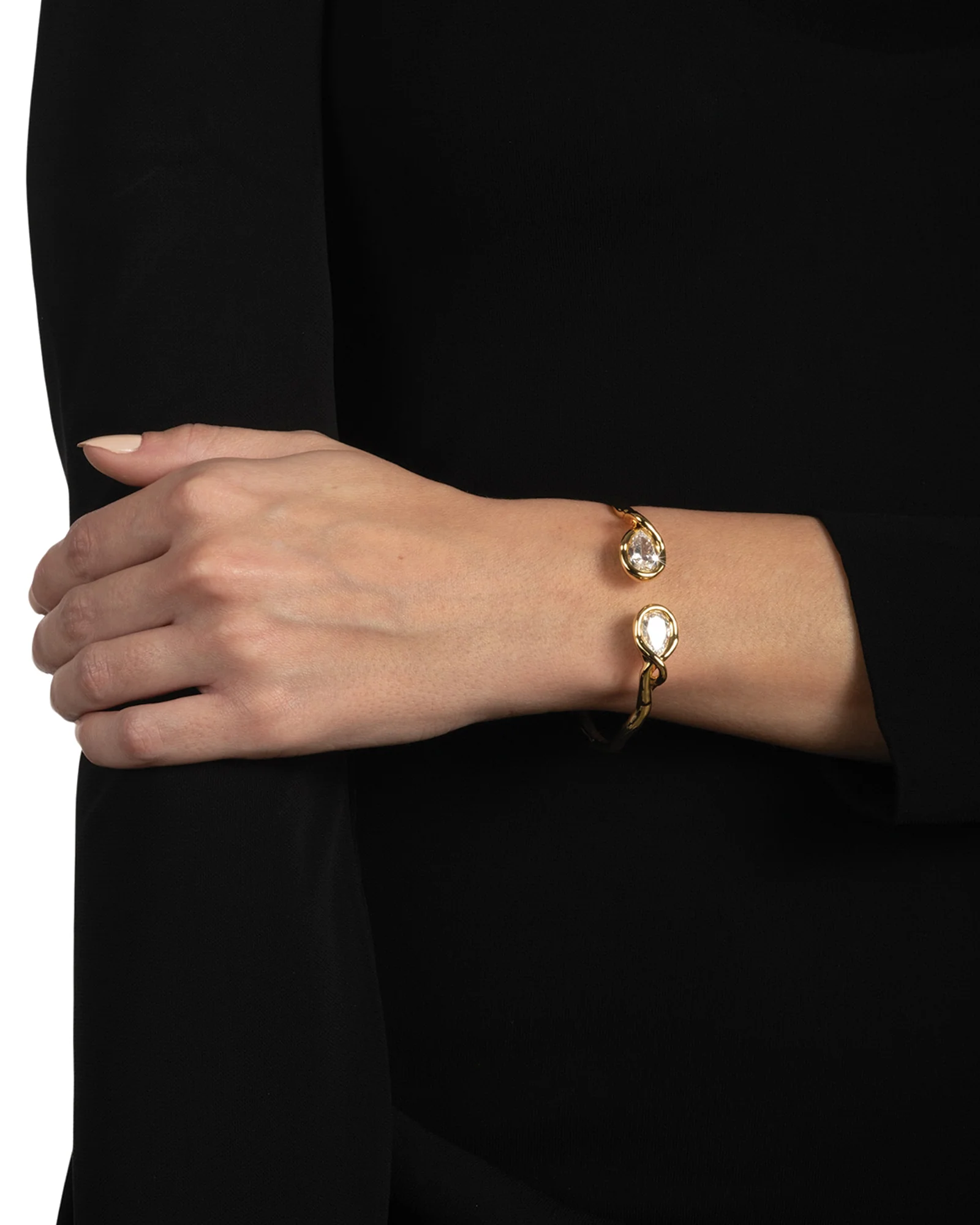 Asterales Crystal Capped Hinge Cuff Bracelet - Image 5