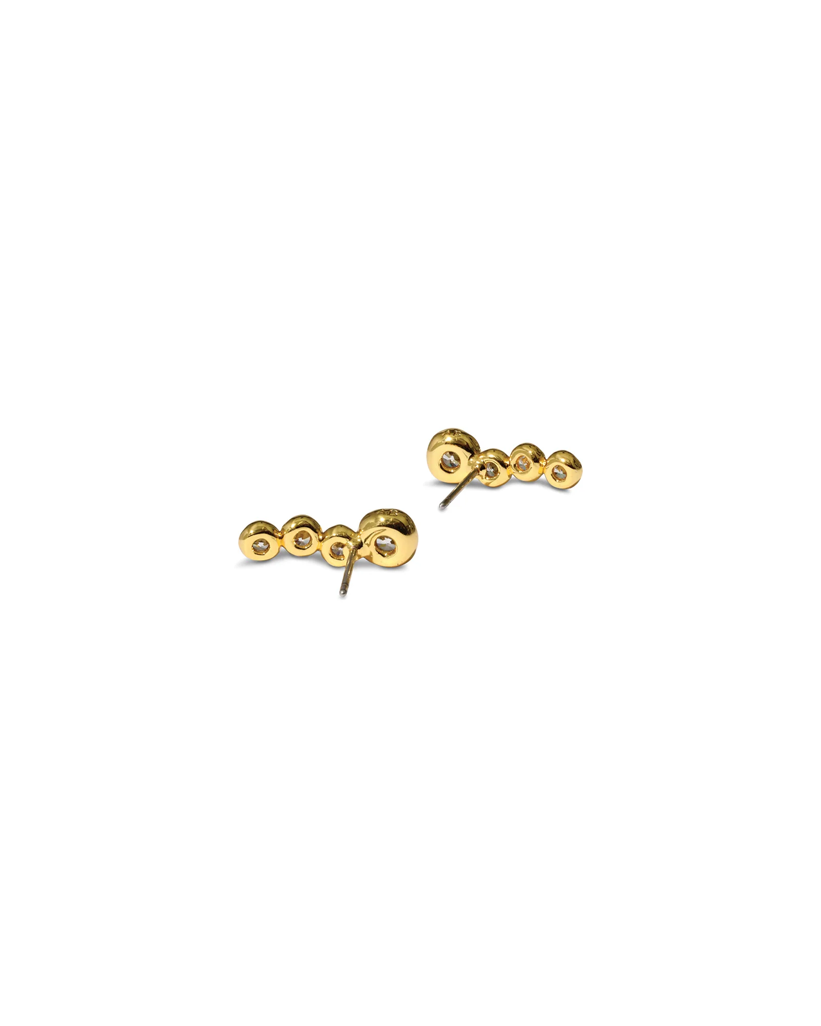 Asterales Gold CZ Bar Earrings - Image 3