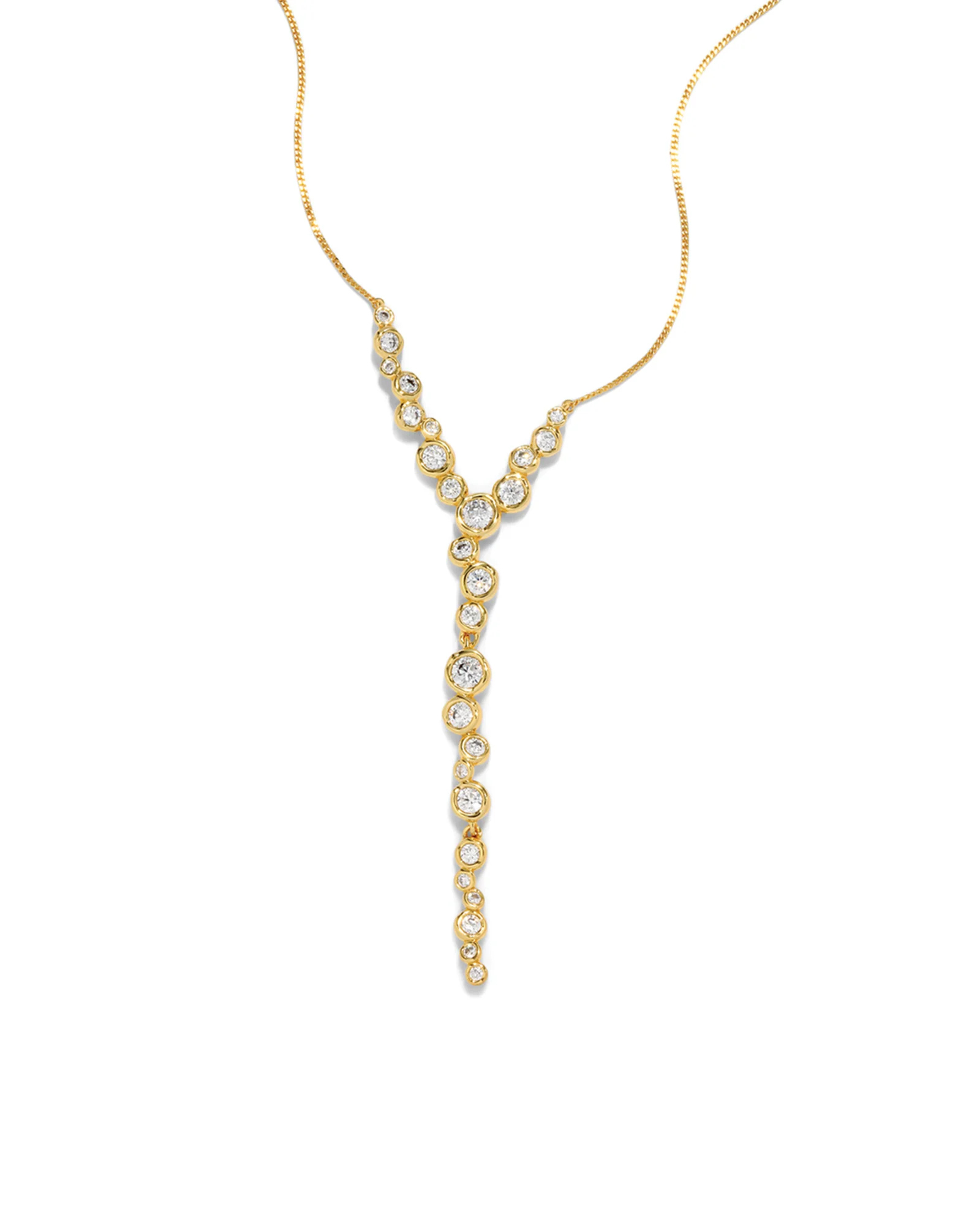 Asterales Gold CZ Cascading Necklace