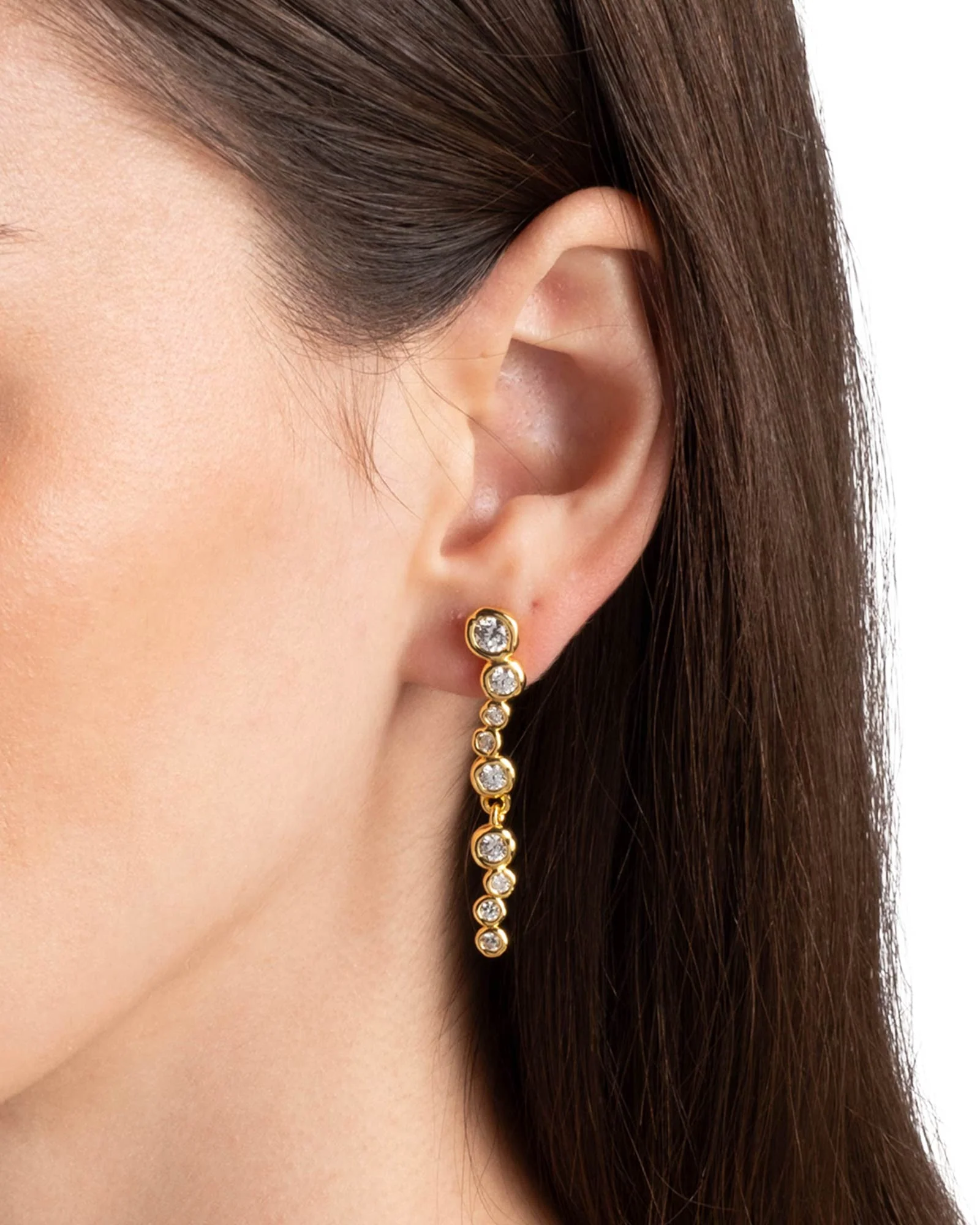 Asterales Gold Linear Post Earrings - Image 2