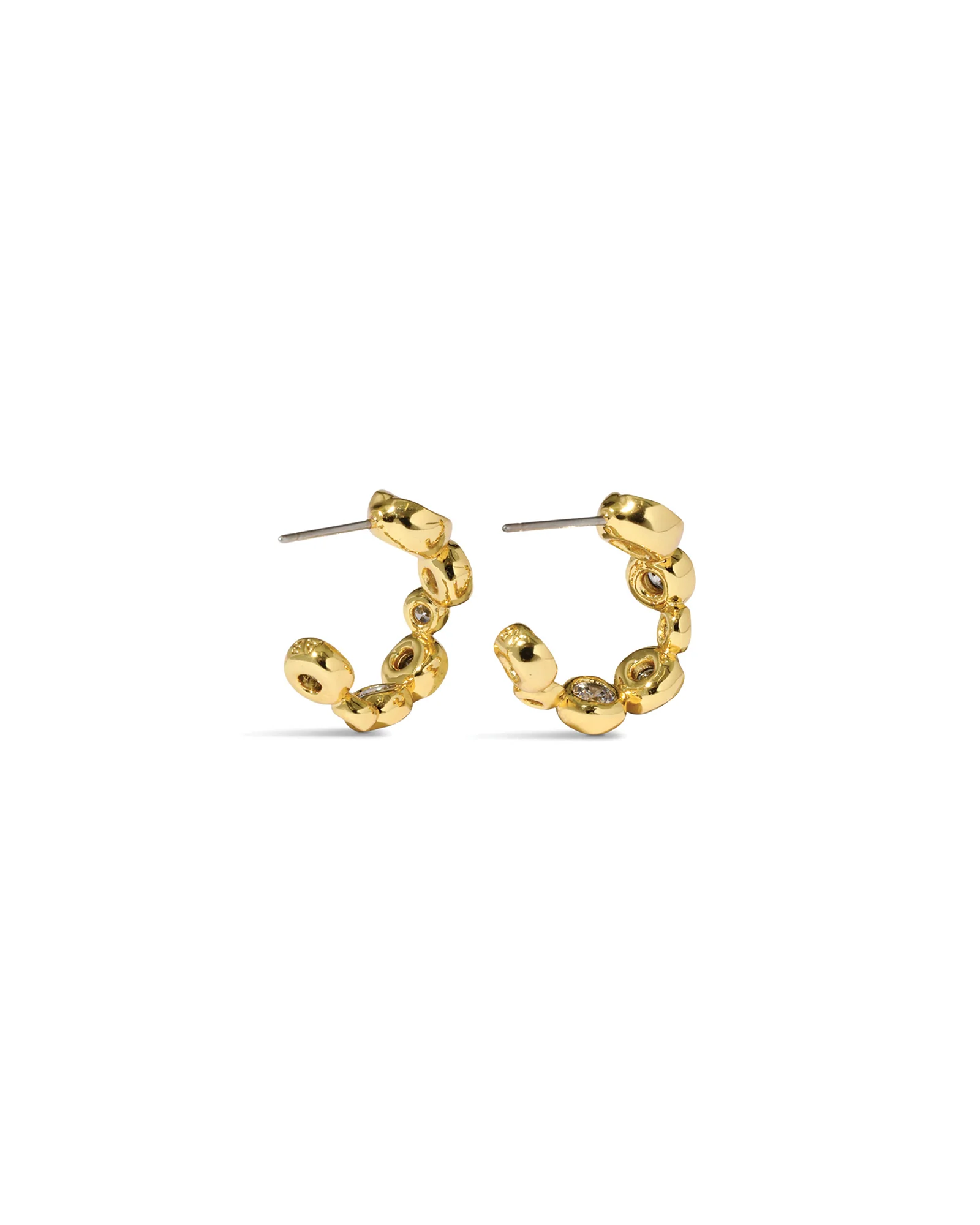 Asterales Gold CZ Small Hoop Earrings - Image 3