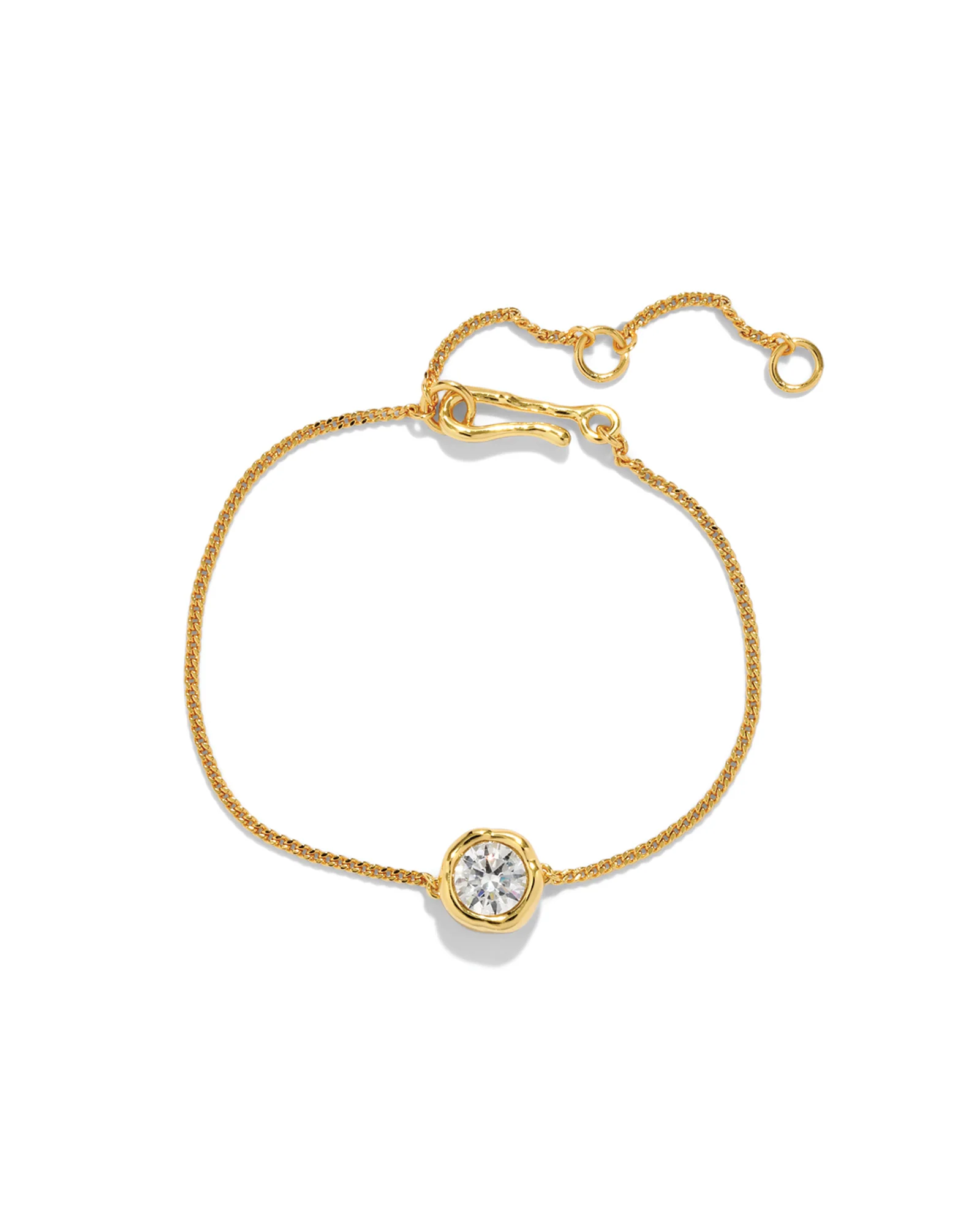 Asterales Gold Solitaire CZ Chain Bracelet