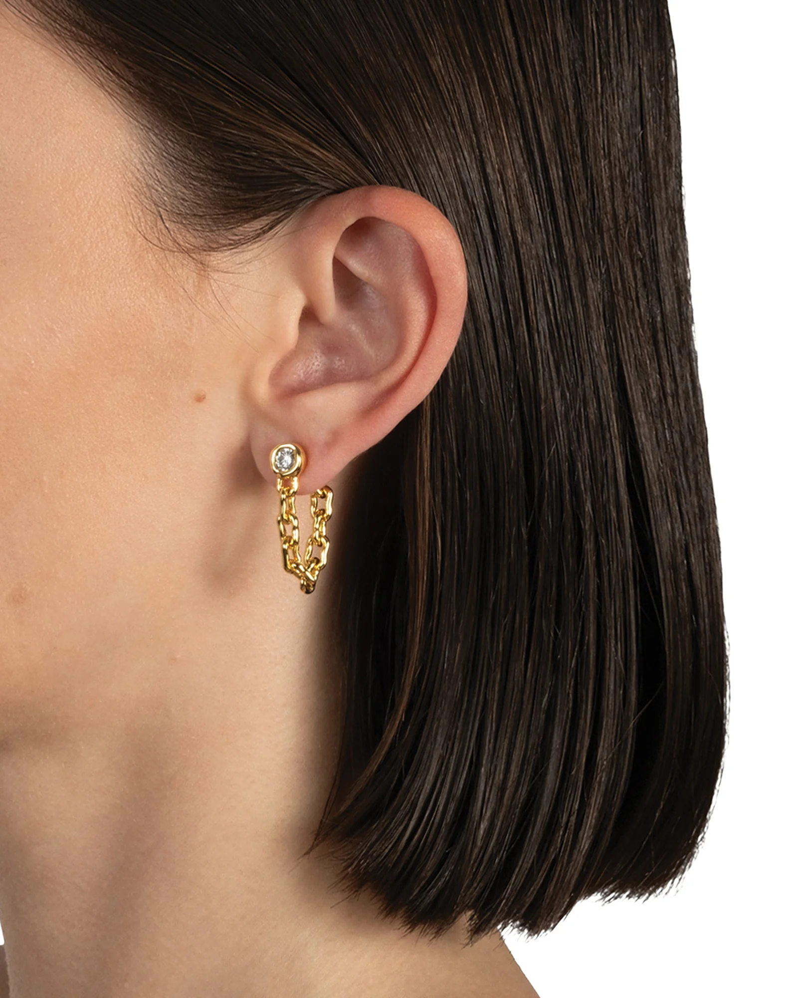 Asterales Chain Linked Front Back Earrings - Image 4