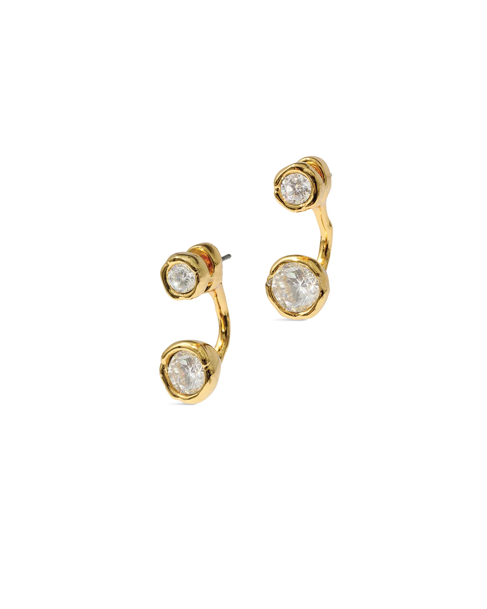 Asterales Molten Front Back CZ Earrings