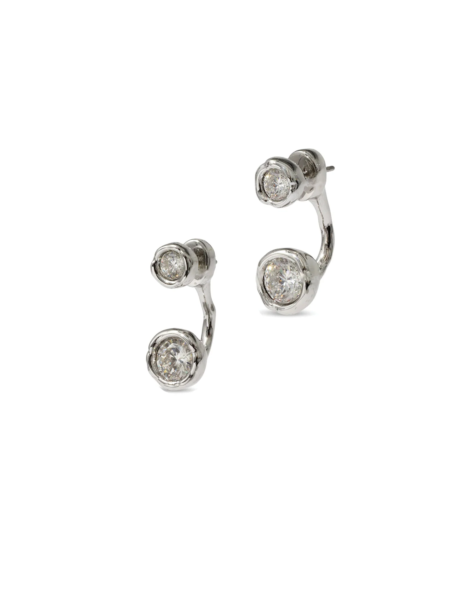 Asterales Molten Front Back CZ Earrings