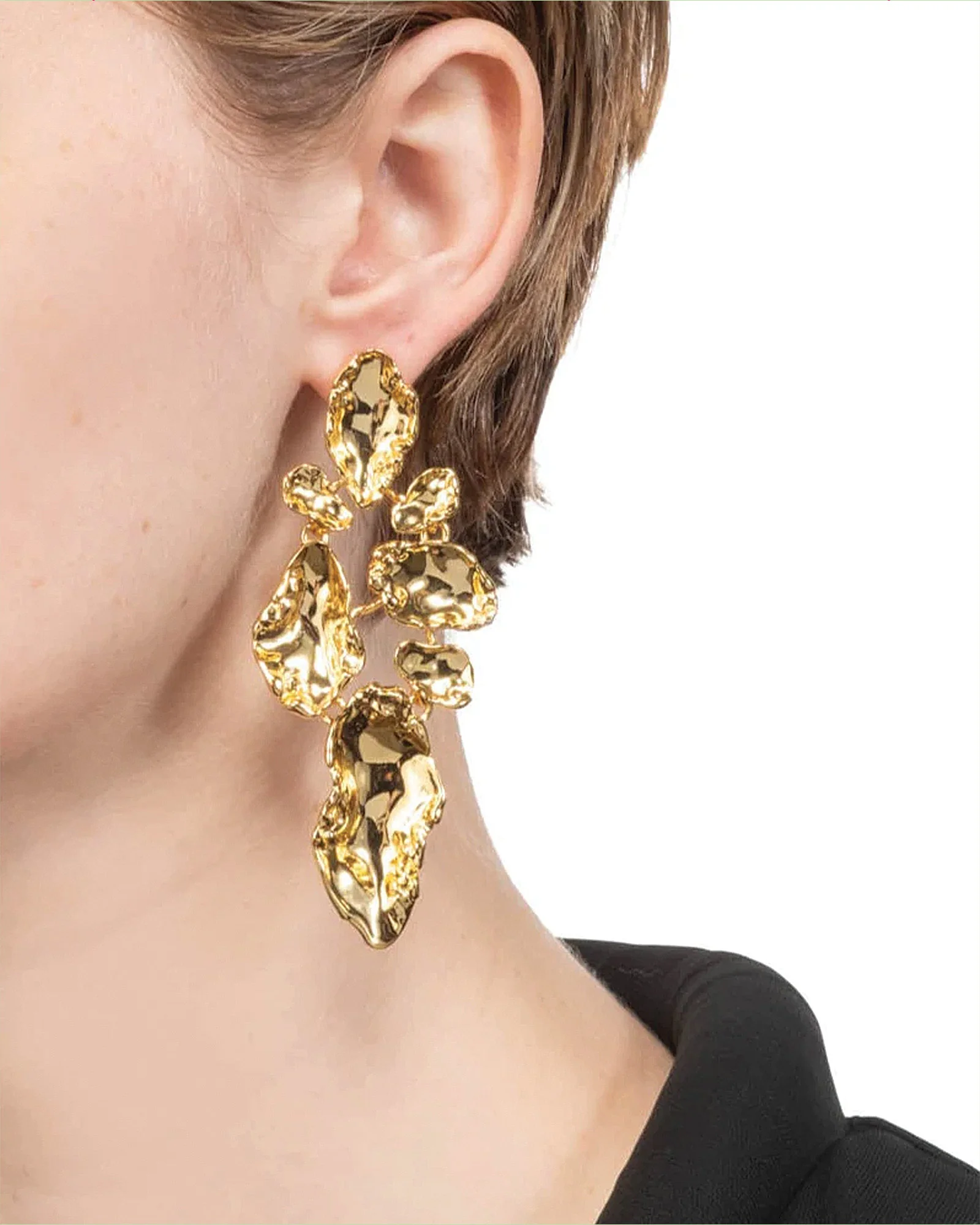Brut Gold Mosaic Earrings - Image 4