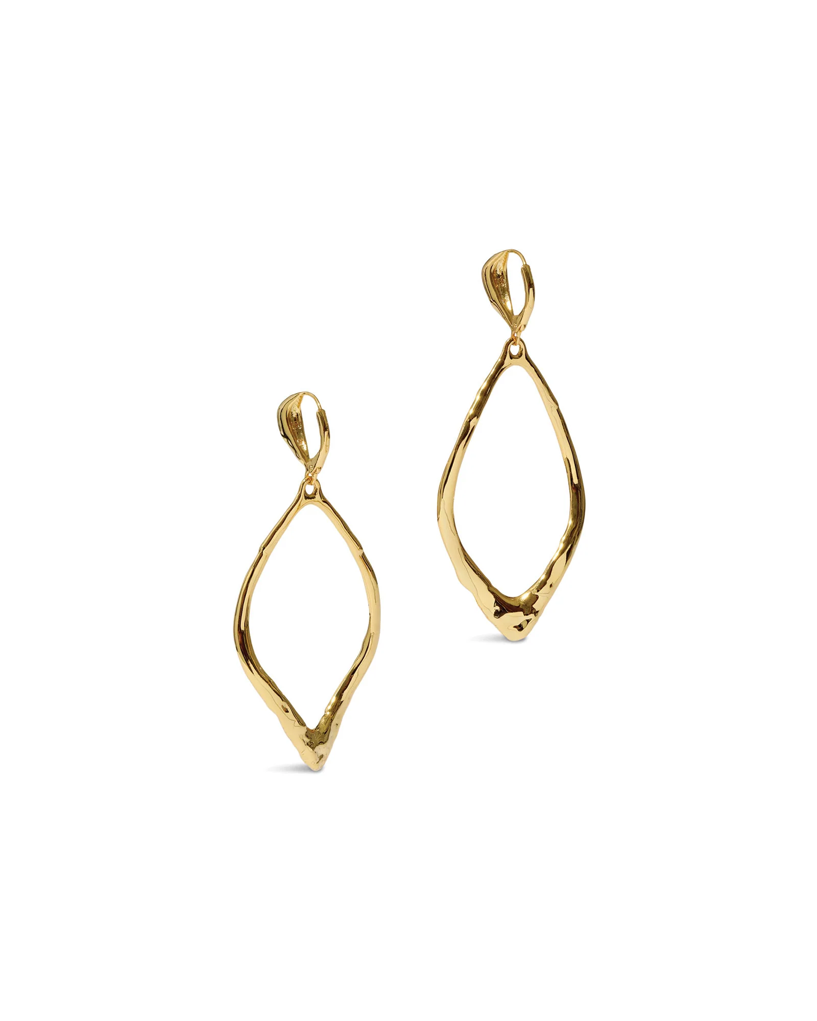 Brut Gold Open Oval Leverback Earrings - Image 3
