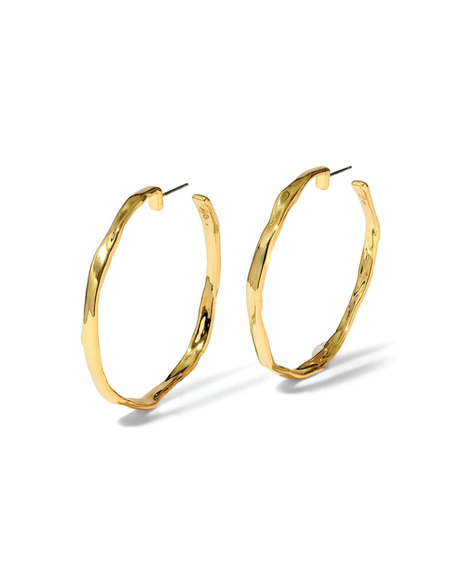 Brut Gold Skinny Hoop Earrings