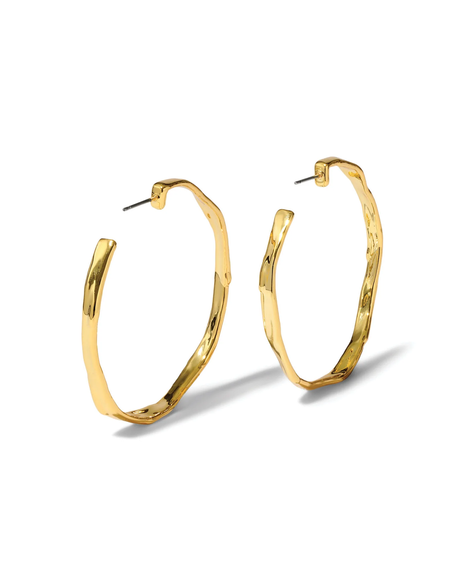 Brut Gold Skinny Hoop Earrings - Image 3