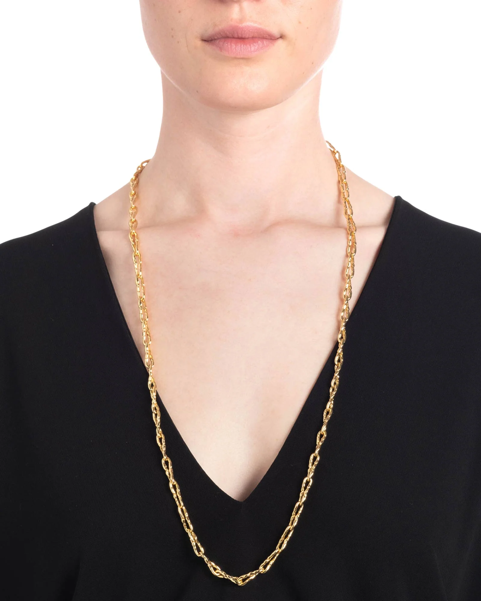 Brut Gold Twisted Link Long Necklace - Image 2