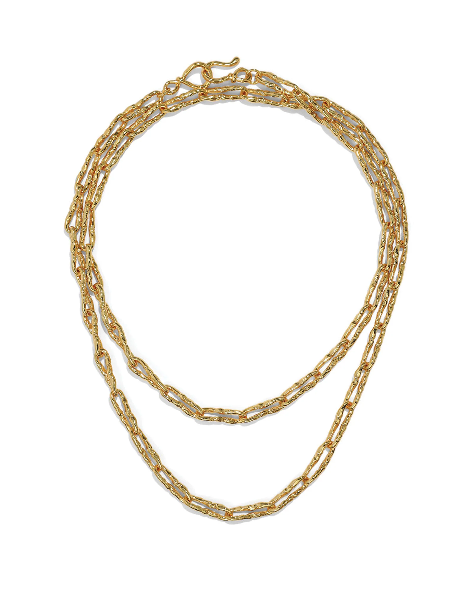 Brut Gold Twisted Link Long Necklace - Image 3
