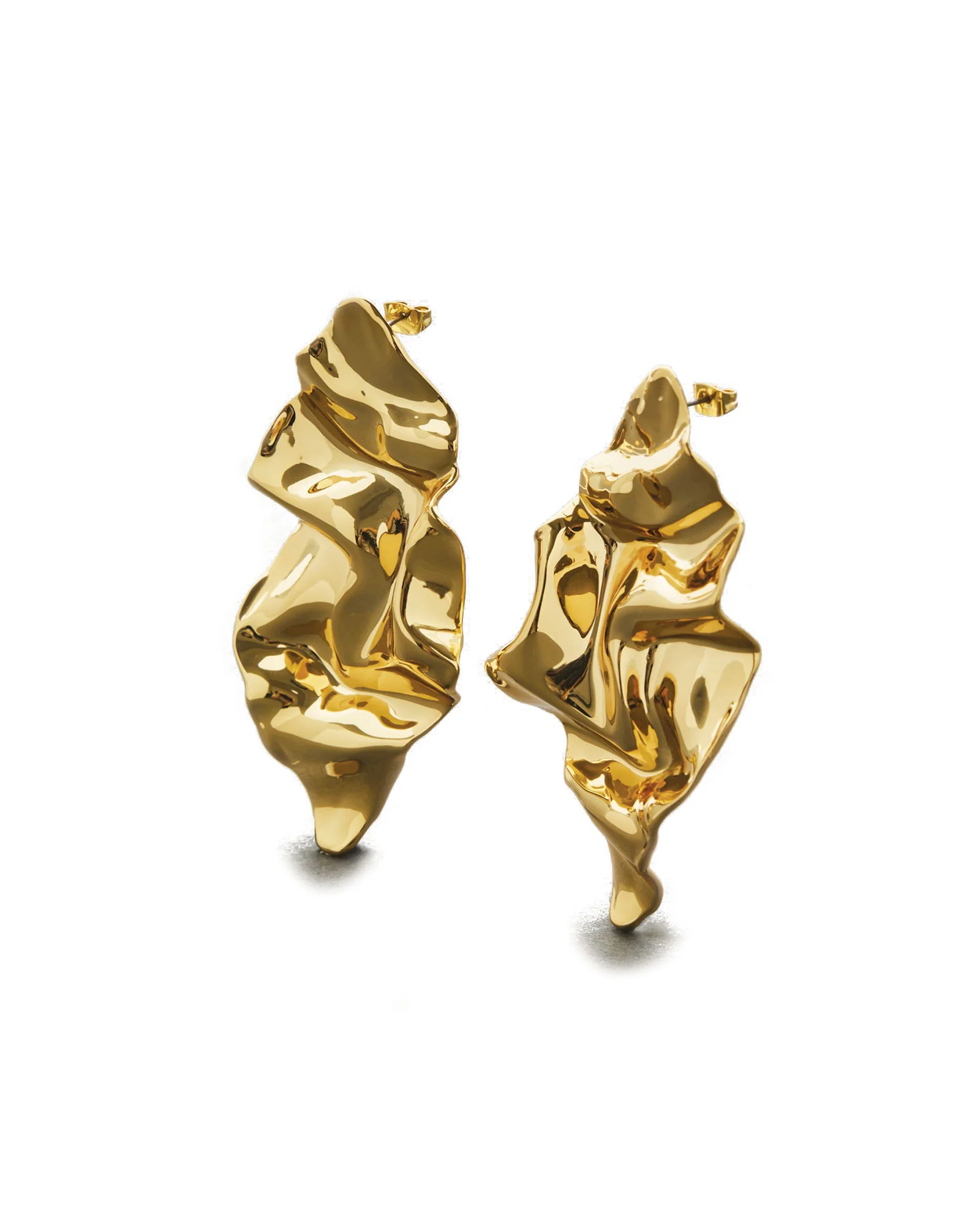 Crumpled Large Post Earrings