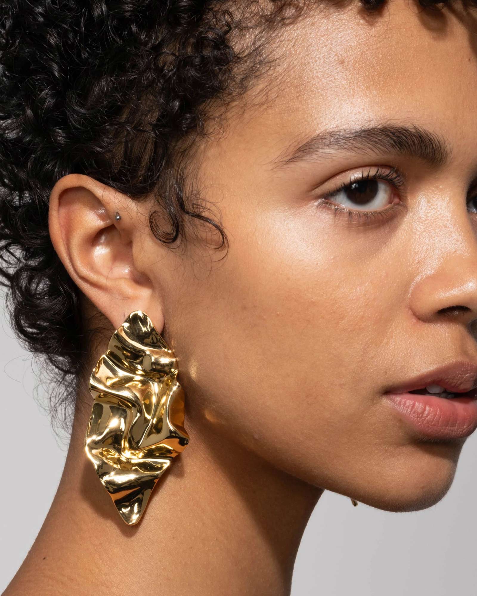 Crumpled Large Post Earrings - Image 2
