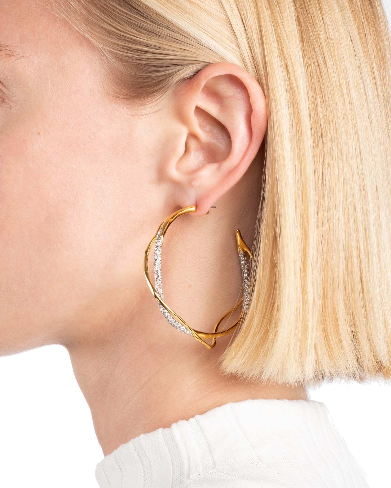 Intertwined Crystal Pavé Hoops - Image 2