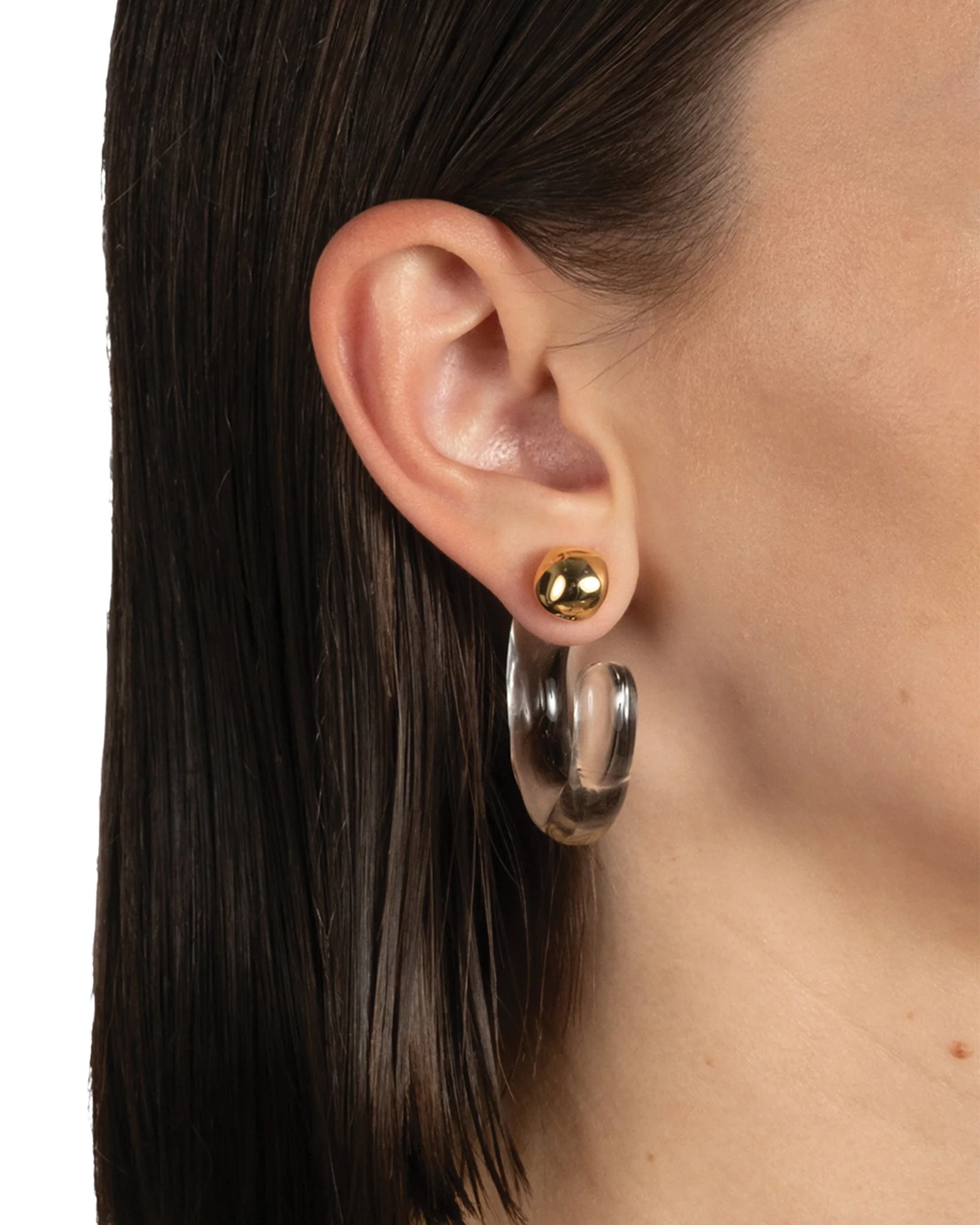 Liquid Lucite Front Back Hoop Earrings - Image 4