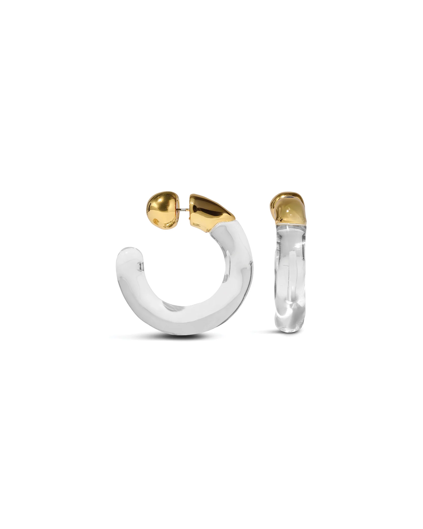 Liquid Lucite Front Back Hoop Earrings - Image 5