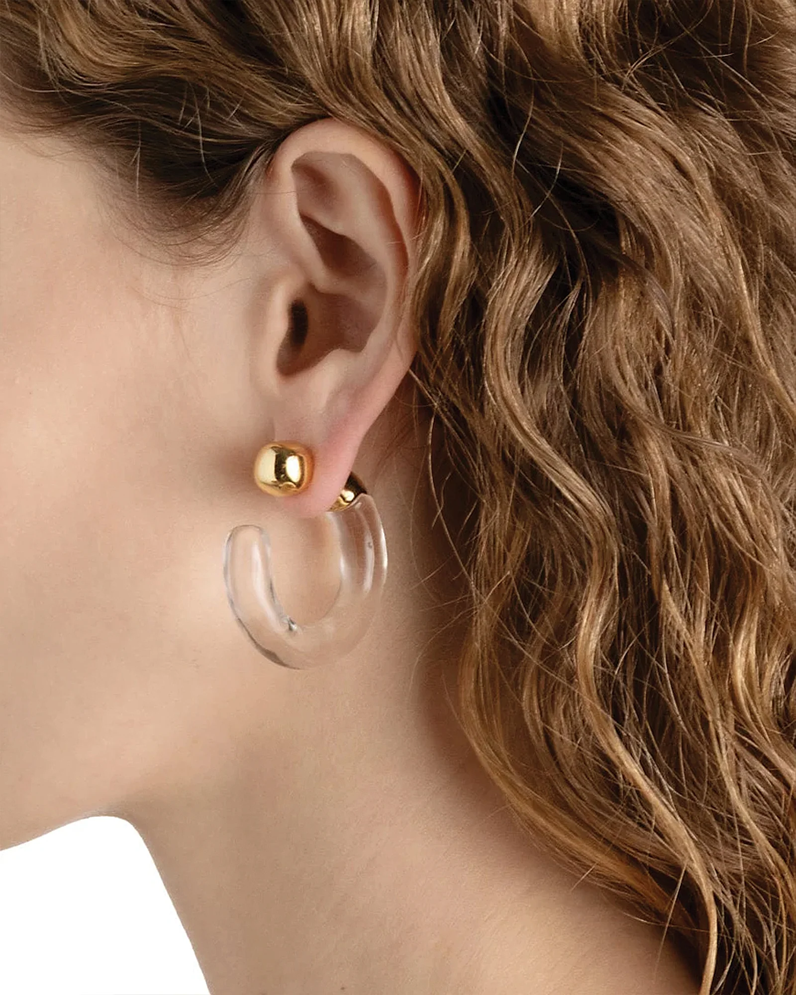 Liquid Lucite Front Back Hoop Earrings - Image 7