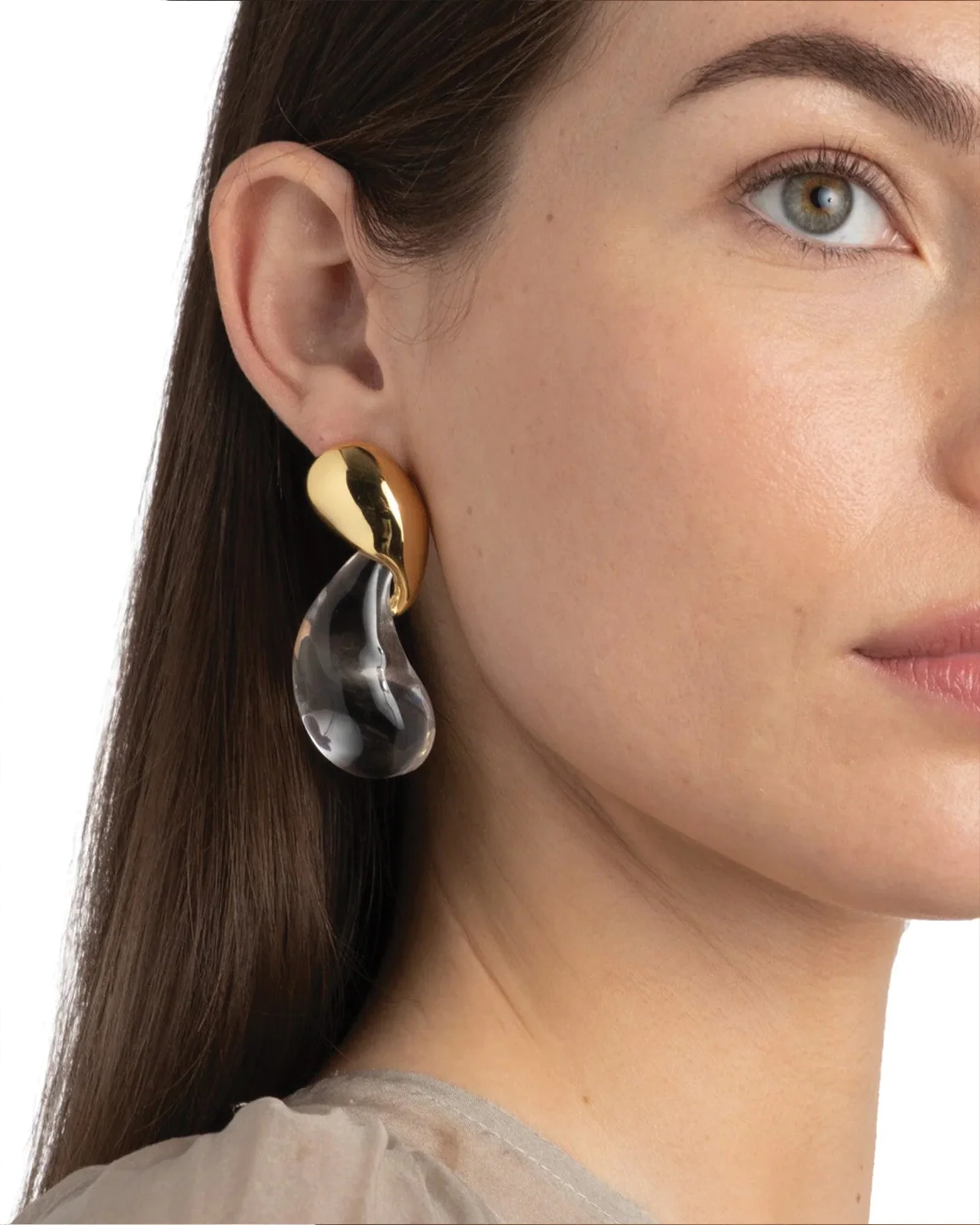 Liquid Lucite Modernist Earrings - Image 2