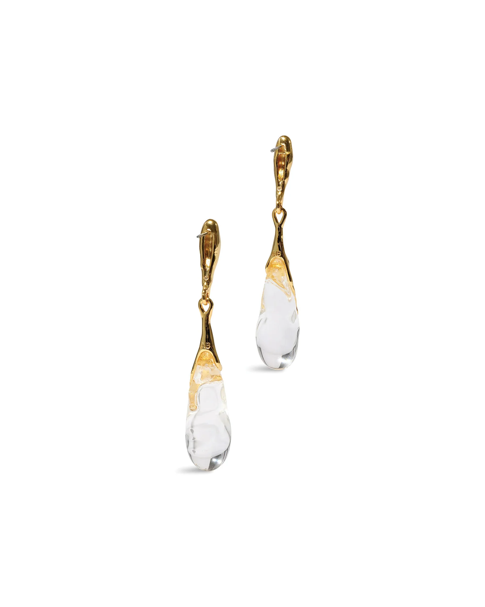 Liquid Lucite Teardrop Post Earrings - Image 3