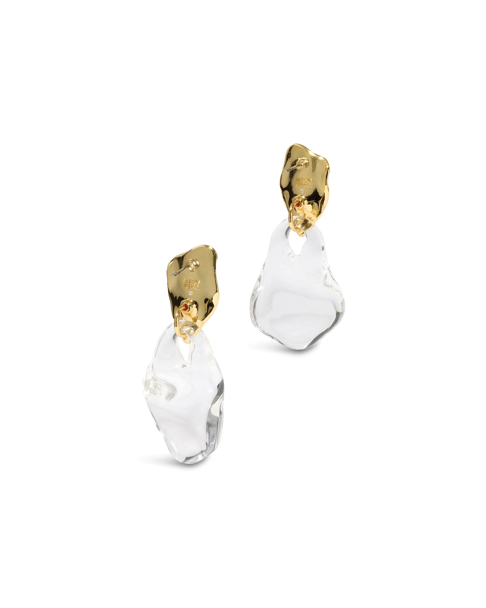 Liquid Lucite Wafer Post Earrings - Image 3