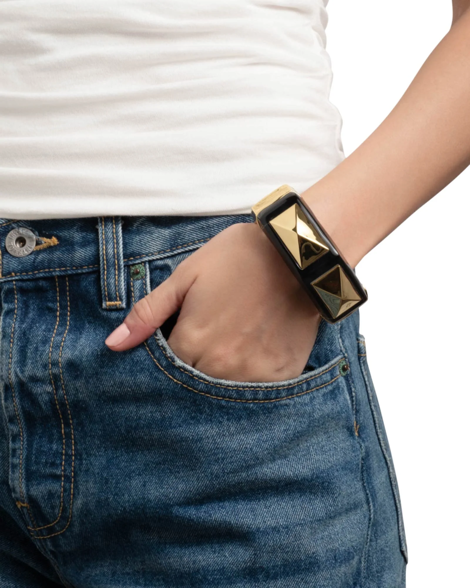 Luminous Lucite Armor Hinge Bracelet - Image 2