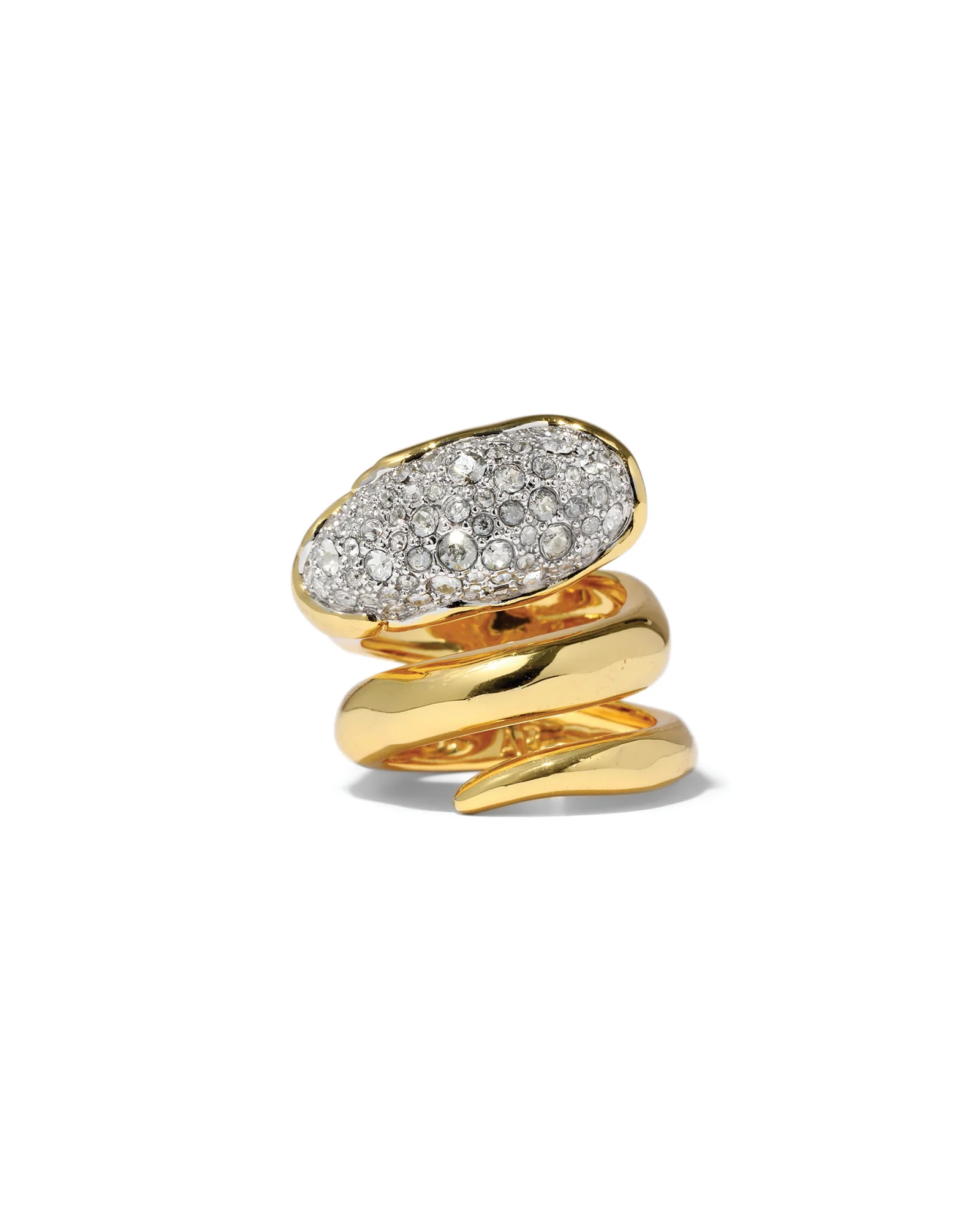 Solanales Crystal Coiled Pebble Ring