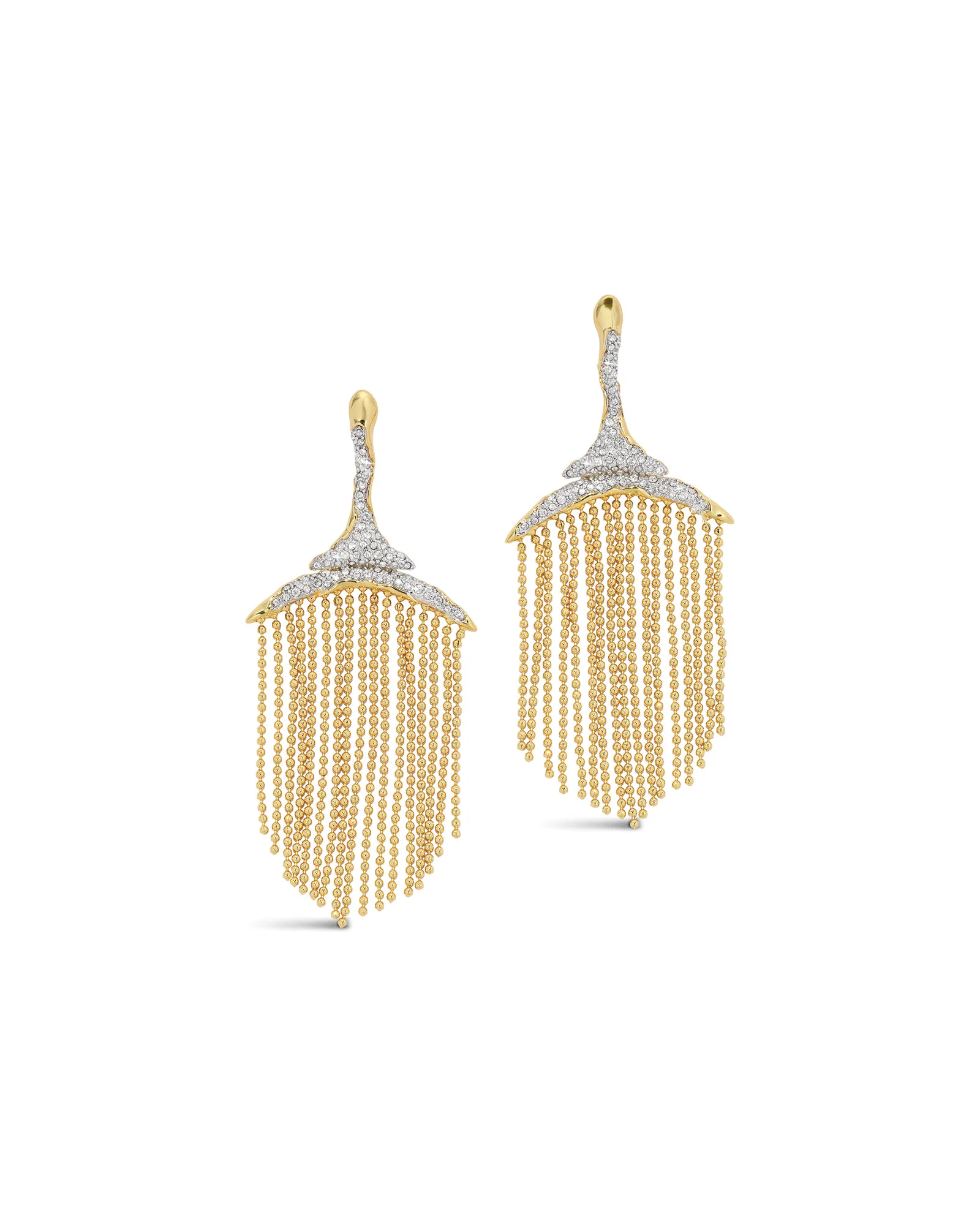 Solanales Crystal Fringe Chandelier Earrings