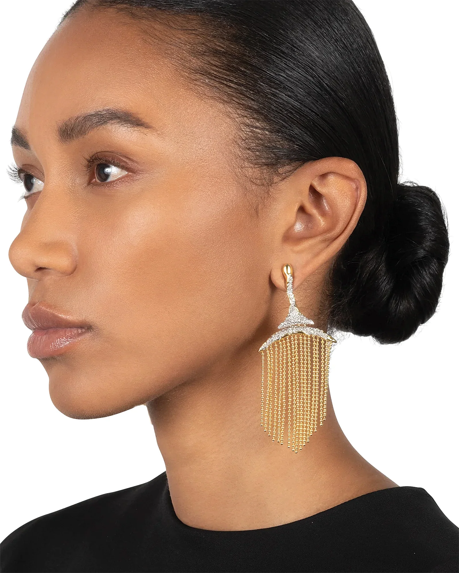 Solanales Crystal Fringe Chandelier Earrings - Image 2