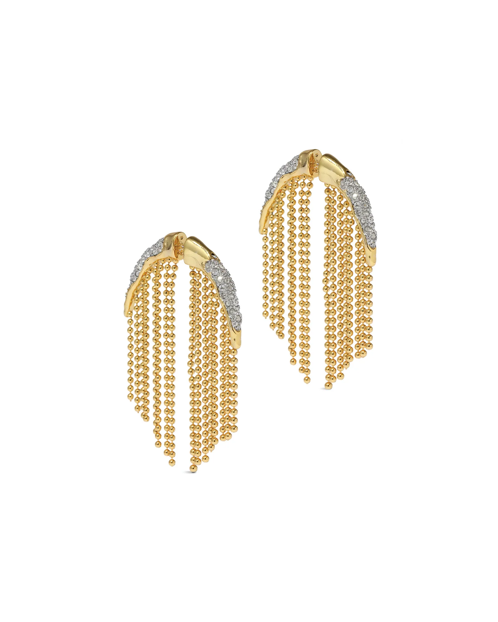 Solanales Crystal Fringed Front Back Earrings - Image 3