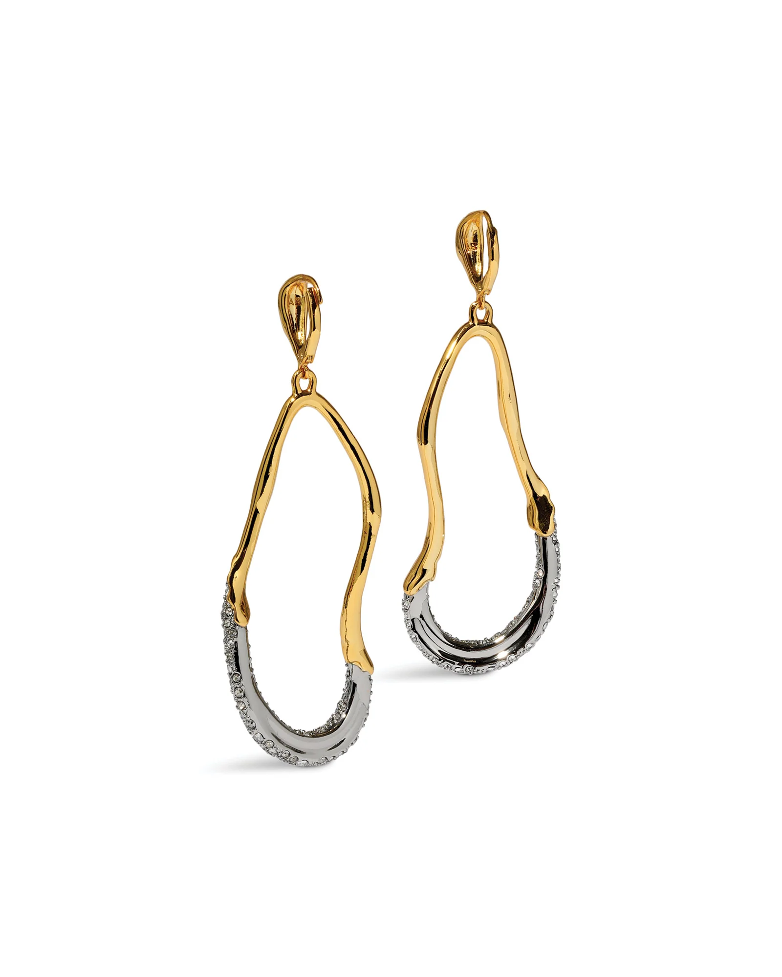 Solanales Crystal Curve Leverback Drop Earrings - Image 3