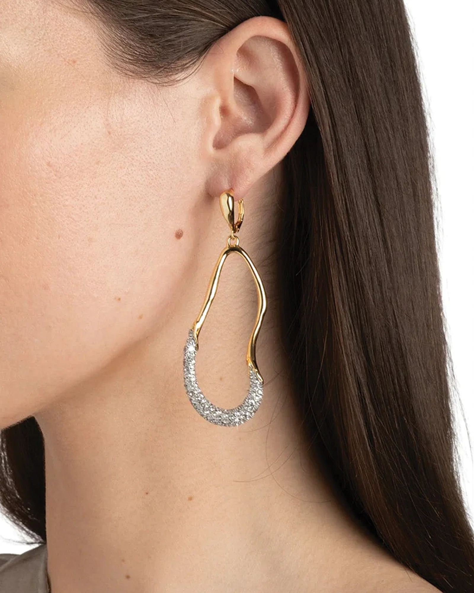 Solanales Crystal Curve Leverback Drop Earrings - Image 5