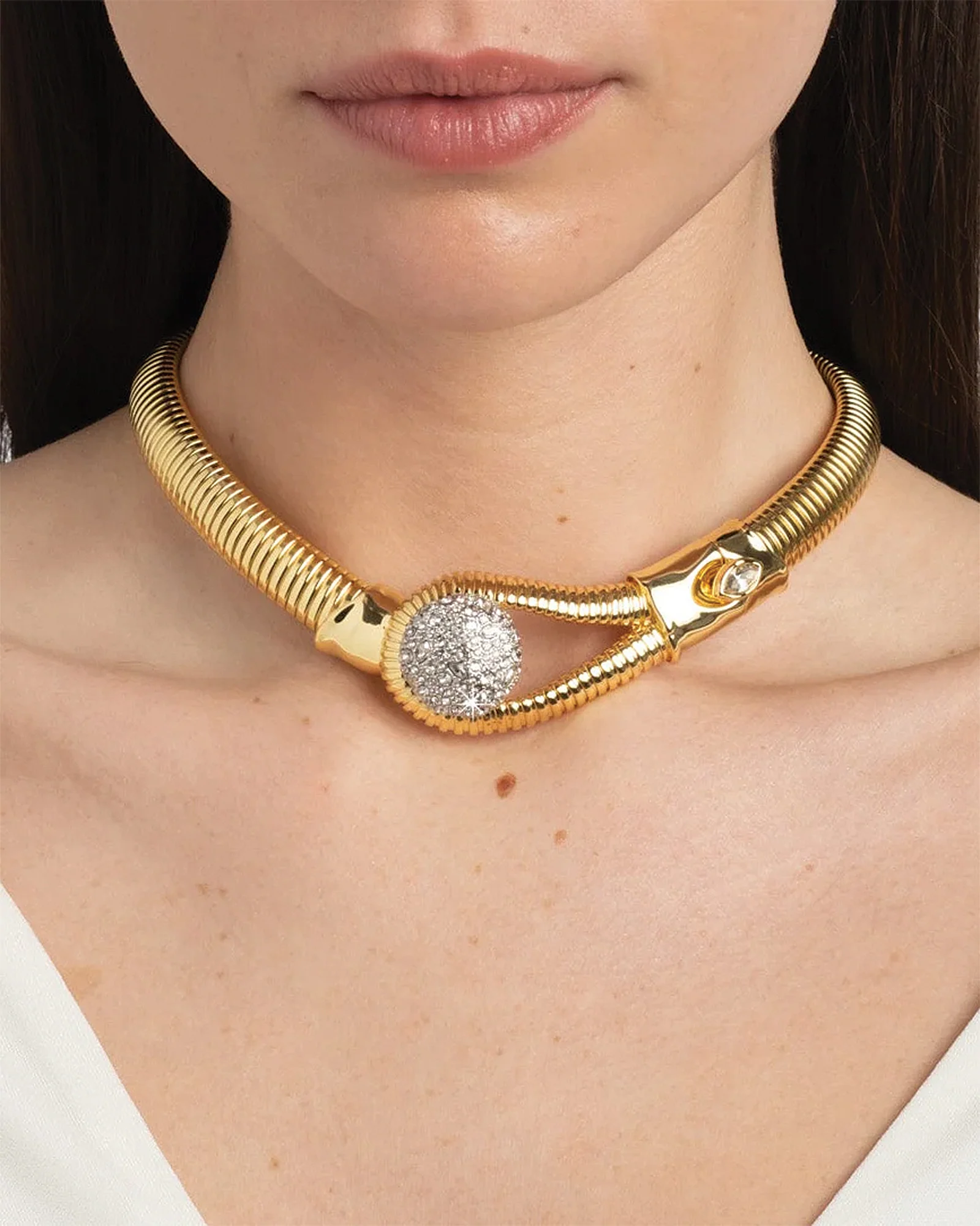 Solanales Crystal Pebble Collar Necklace - Image 2