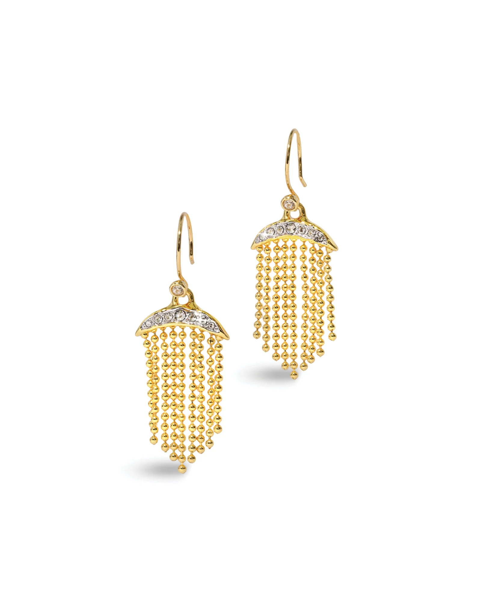 Solanales Crystal Petite Fringe Wire Earrings
