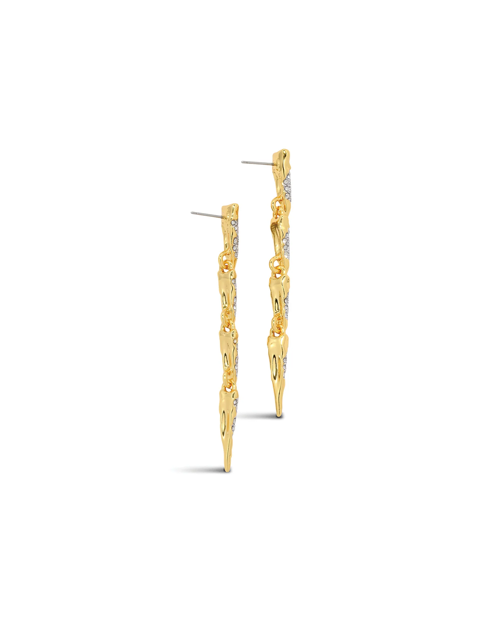 Solanales Crystal Spear Linear Earrings - Image 3